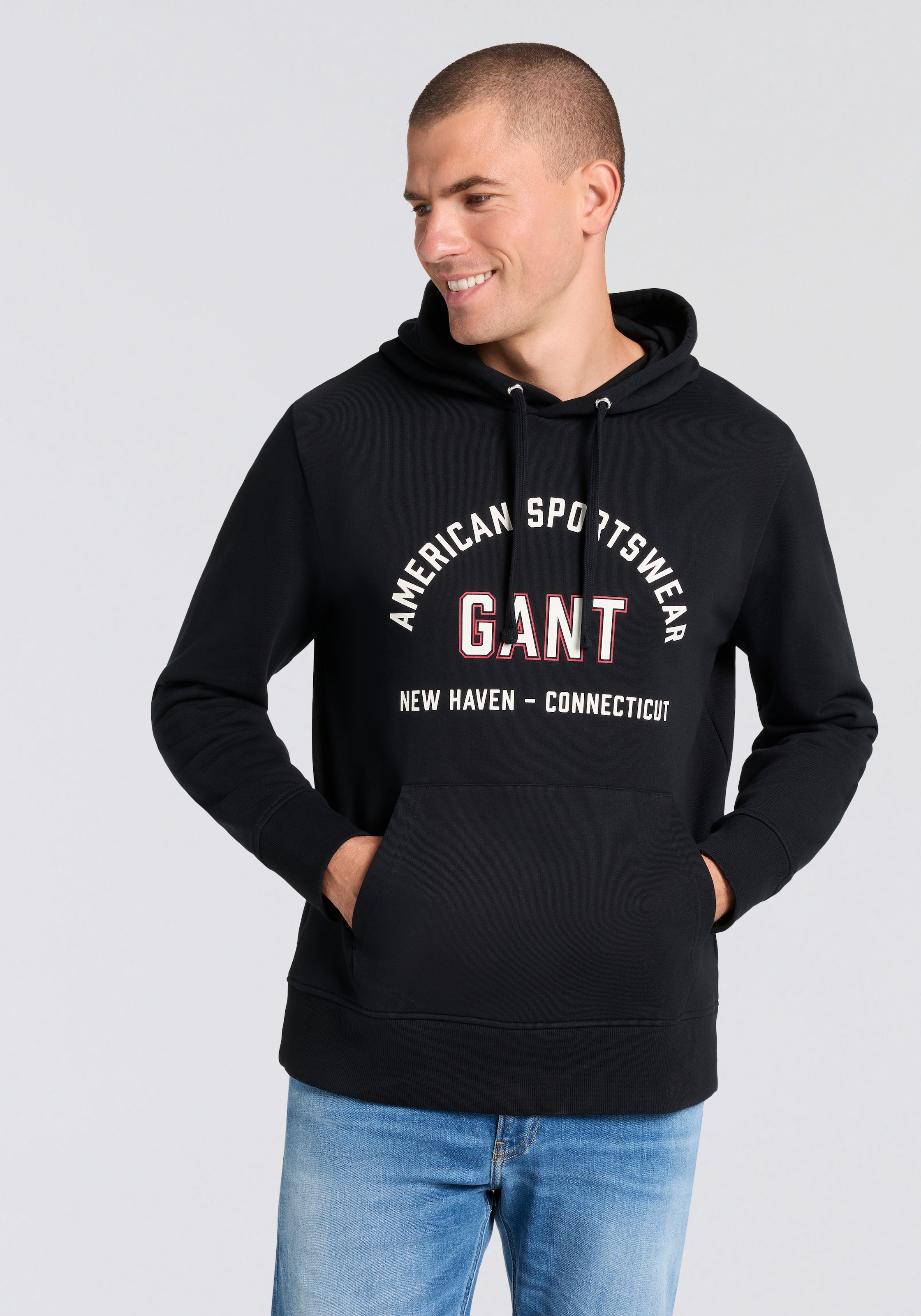 Gant Sweatshirt "PRINTED GRAPHIC" mit Kapuze, regular fit, Kängurutasche günstig online kaufen