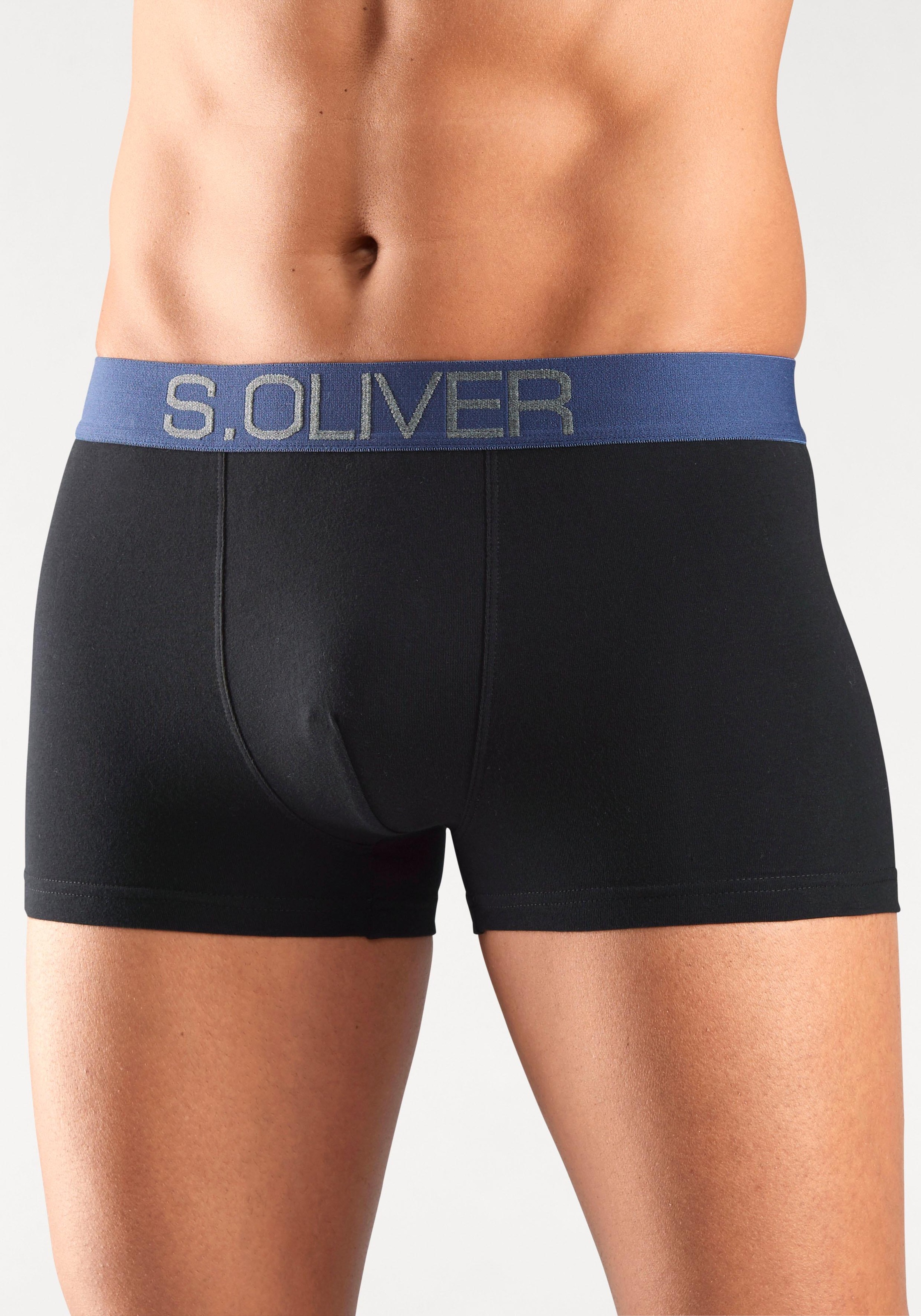Thumbnail - s.Oliver Boxer "Boxershorts für Herren", 4 Stk. mit kontrastfarbenem Webbund