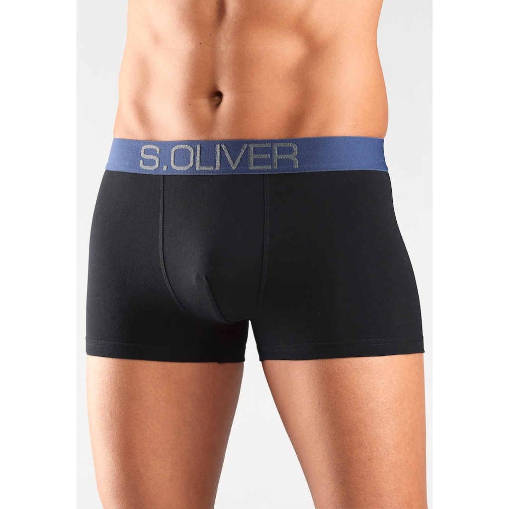 s.Oliver Boxer »Boxershorts für Herren«, (Packung, 4 St.), mit kontrastfarbenem Webbund