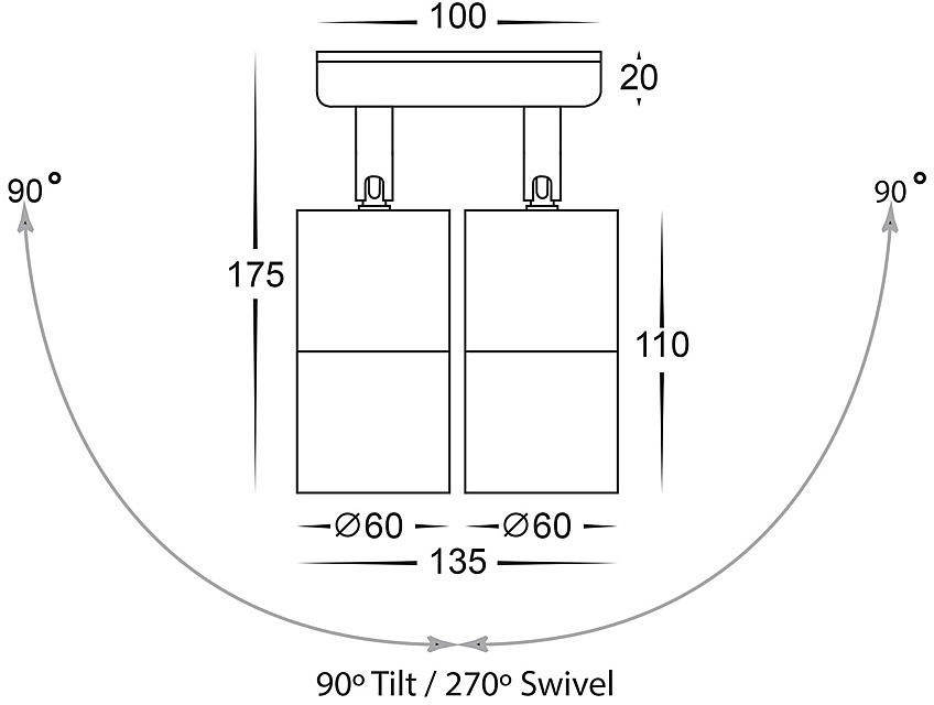Havit Lighting Wandleuchte »TIVAH«, 2 flammig, Leuchtmittel GU10 | ohne Leuchtmittel