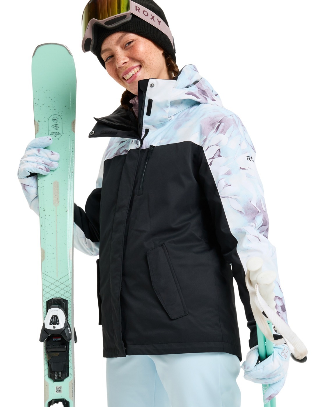 Snowboardjacke ROXY "Roxy Jetty Block 10K", Damen, Gr. XL, ice blau baqueira, Obermaterial: 55% Microfaser, 45% Microfaser;, Jacken Snowboardjacke 3