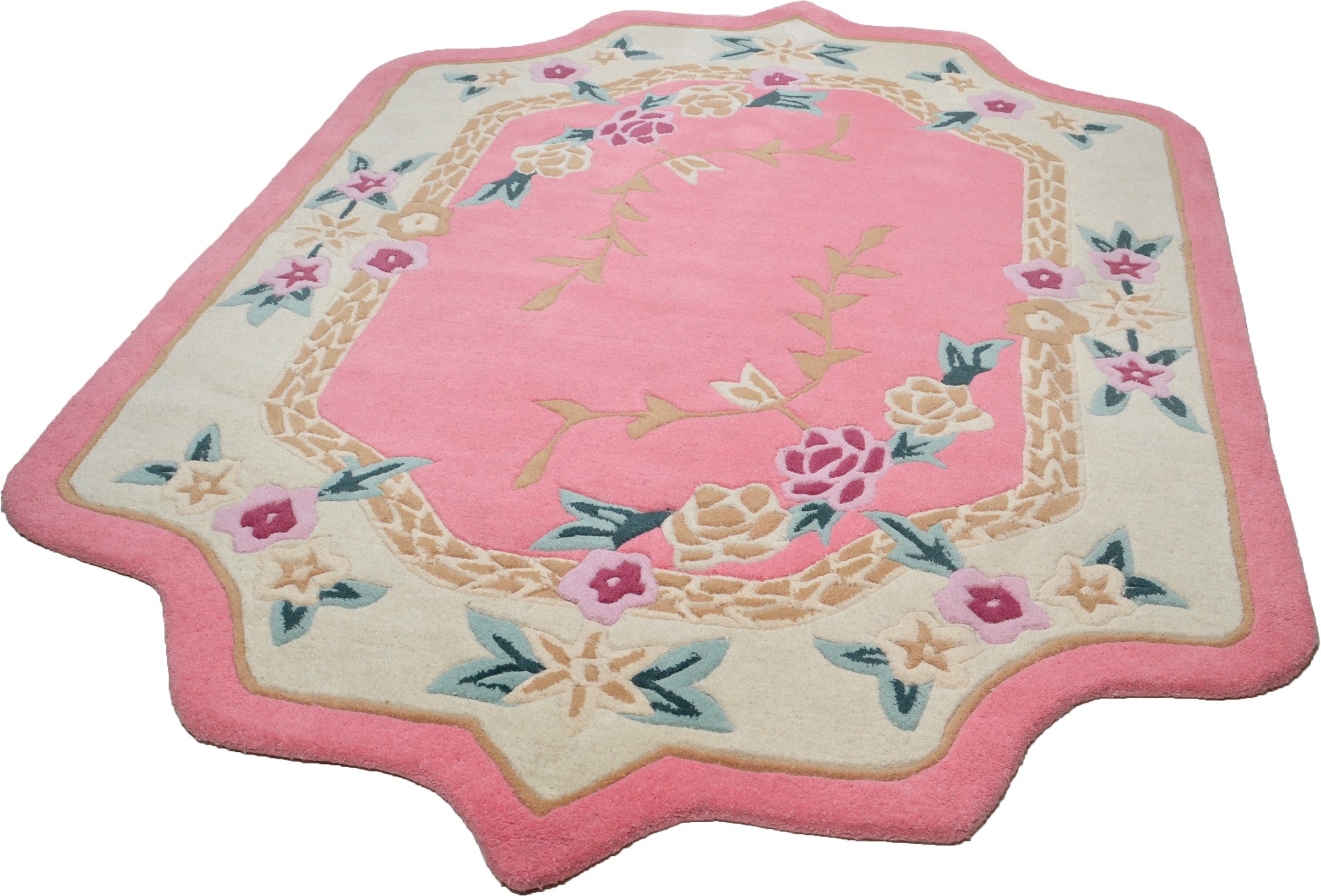 THEKO Wollteppich "Lifou" blumenförmig 14 mm Höhe reine Wolle, handgewebt, günstig online kaufen