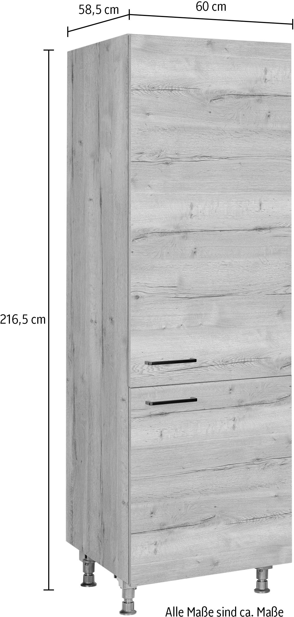nobilia® Hochschrank »"Structura", Ausrichtung wählbar, mit zwei Türen, vormontiert,«, Breite/Höhe: 60/216,6 cm