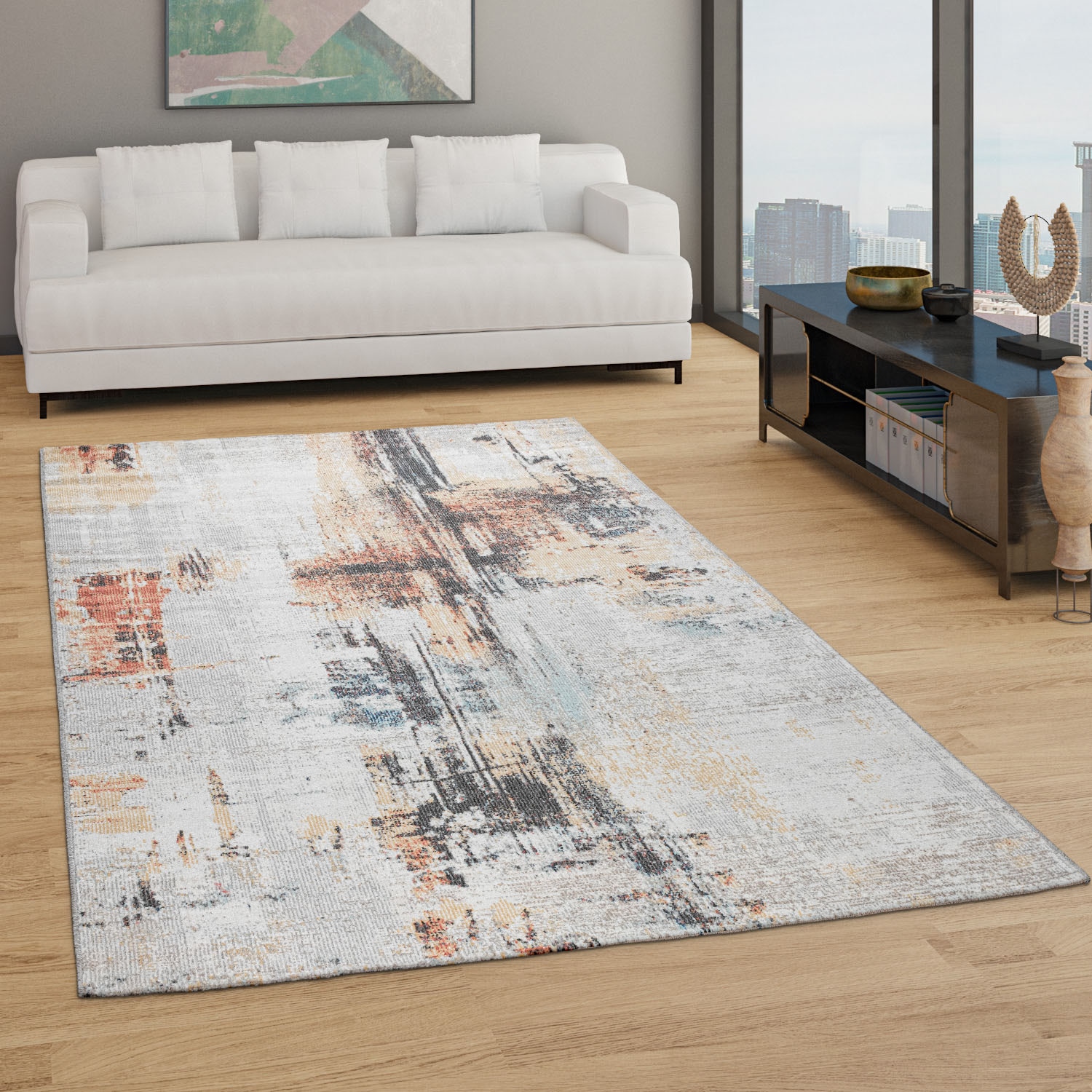 Paco Home Teppich »Torres 276«, rechteckig, modernes abstraktes Design, In-  und Outdoor geeignet, Wohnzimmer auf Rechnung | BAUR