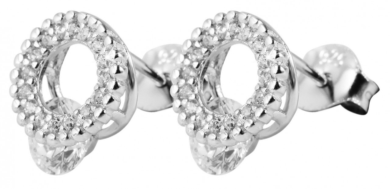 Adelia´s Paar Ohrhänger »Damen Ohrstecker aus 925 Sterling Silber und Zirkonia - Strass«