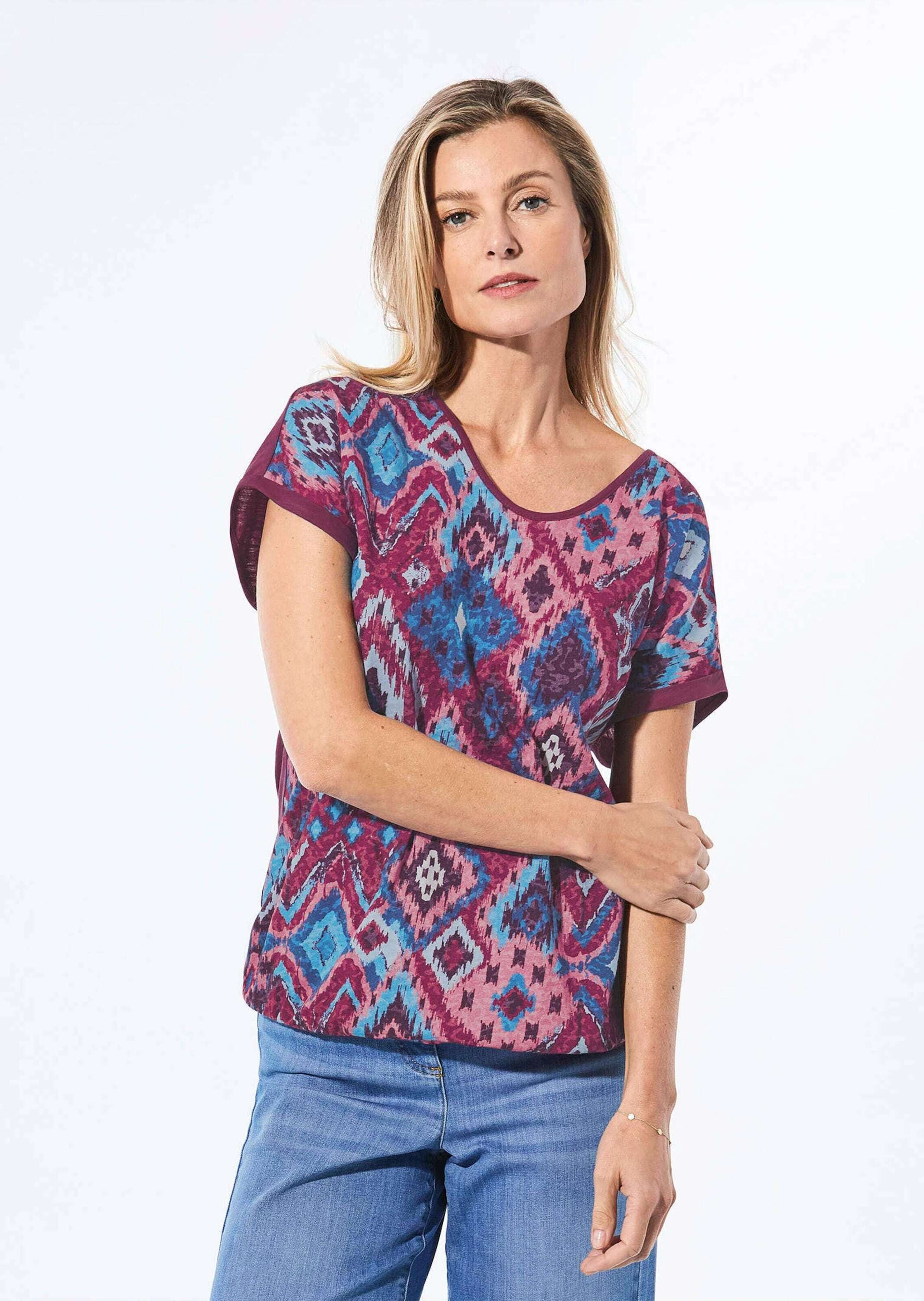GOLDNER Kurzarmshirt »Kurzgröße Shirt aus Effektgarn«
