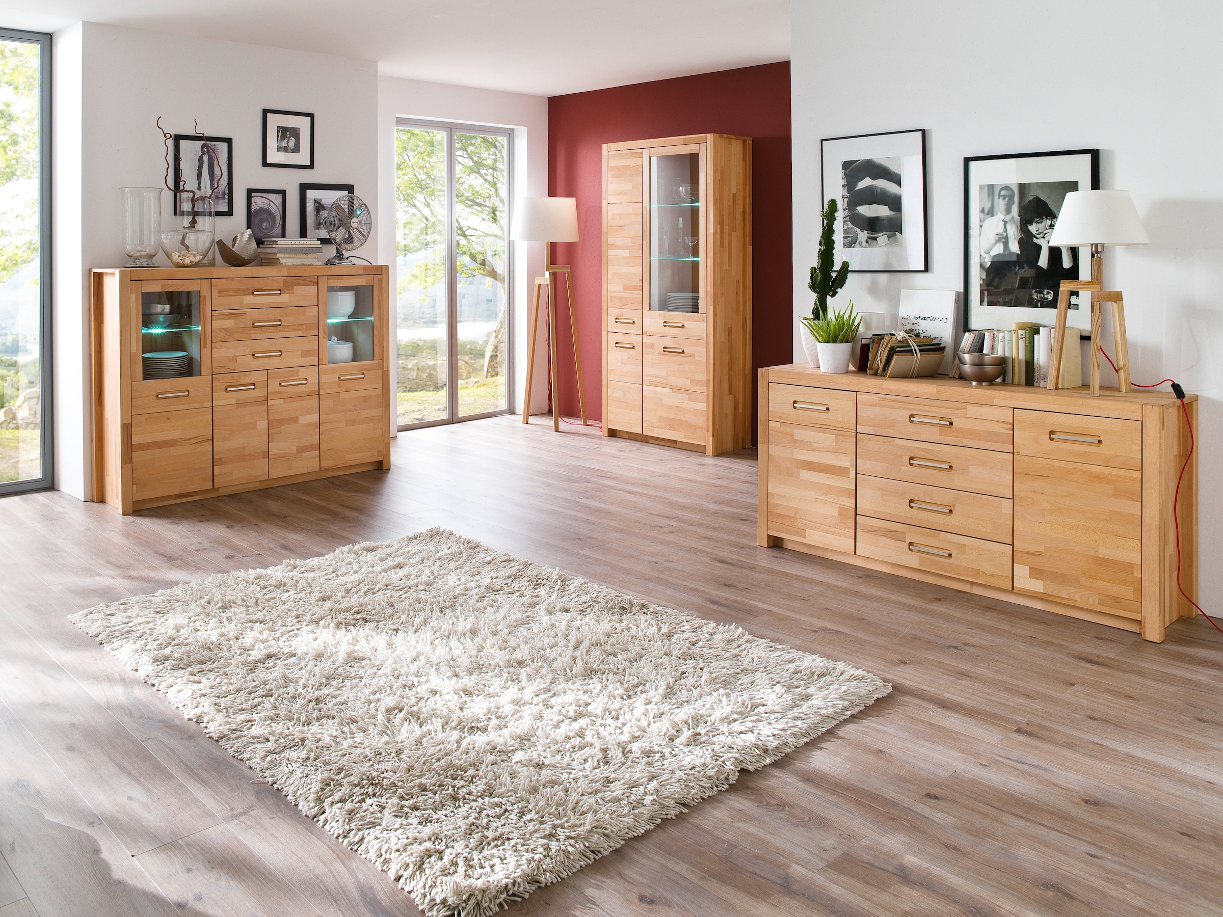 MCA living Sideboard »Fenja«, (1 St.), Massivholz, 4 Schubkästen, 2 Türen