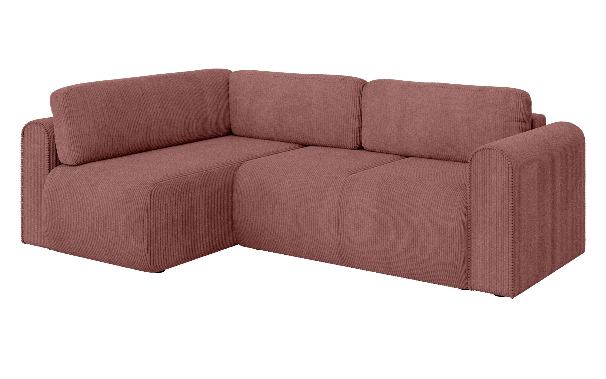 Ecksofa OTTO HOME "Zacharia wahlweise Schlafsofa mit Bettkasten, B/T/H 250/166/86 cm", rosa, B:250cm H:86cm T:166cm, 100% Polyester, Sofas, Ecksofa, L-Form mit Wellenunterfederung, Ottomane rechts oder links bestellbar 5