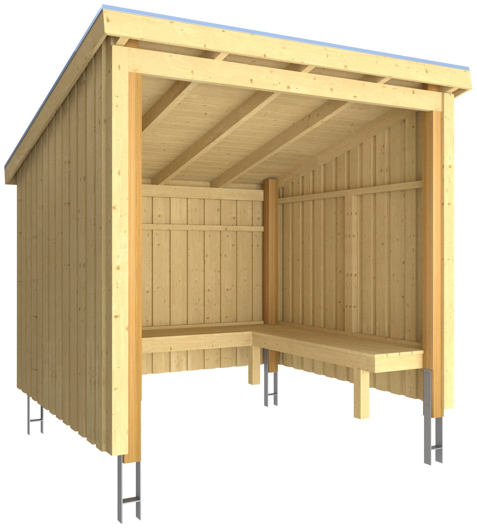 PLUS Gartenhaus "Nordic" Grillhütte - 5 m², inkl. Dachpappe/Aluleisten/H-Fü günstig online kaufen