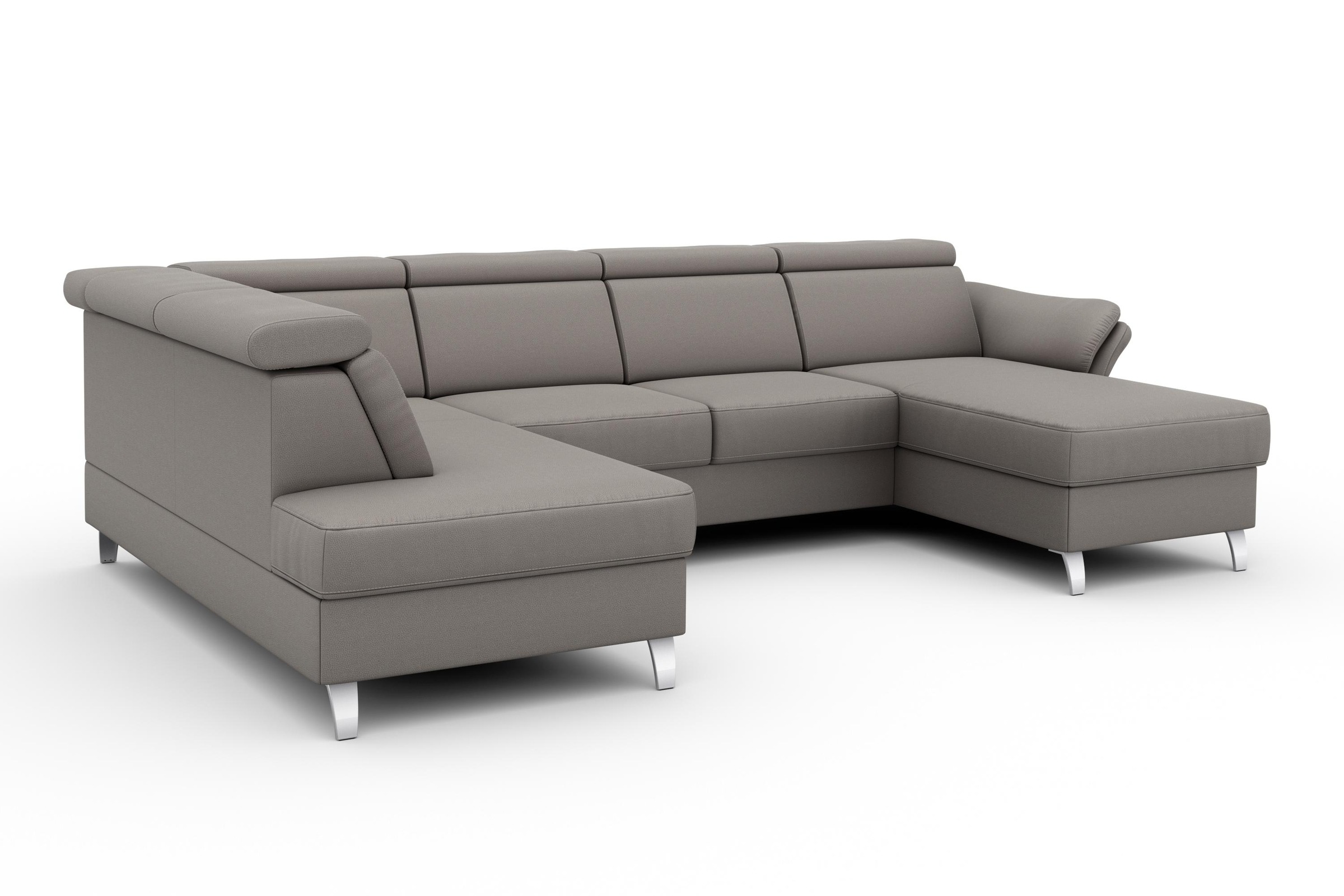 sit&more Wohnlandschaft »Vincenzo U-Form«, inklusive Kopfteilverstellung, wahlweise mit Bettfunktion, Bettkasten