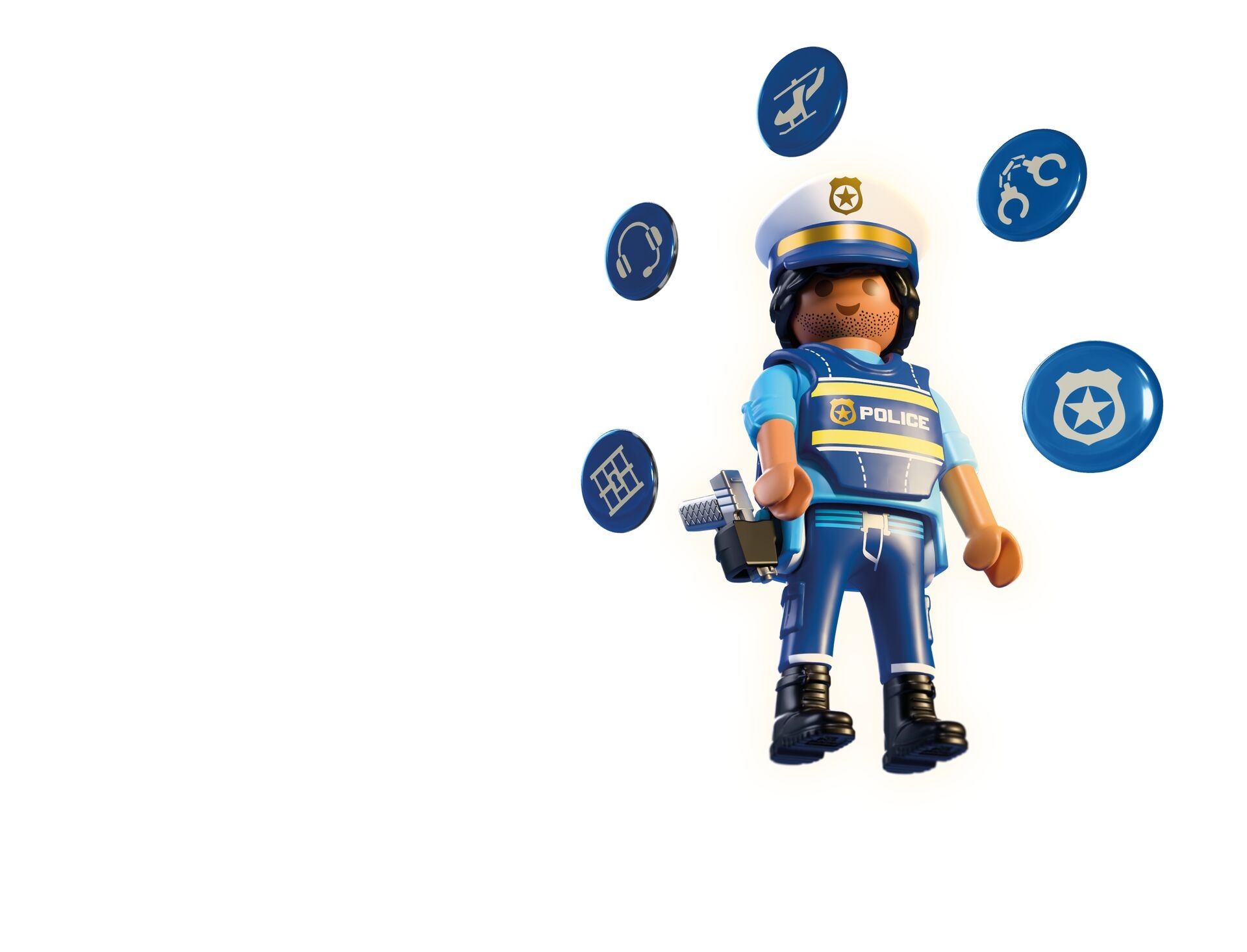 Playmobil® Konstruktions-Spielset »Playmobil Hi! Magische Sticker Polizei (72251), City Action« Made in Europe; mit interaktivem Backpack kompatibel (nicht enthalten)