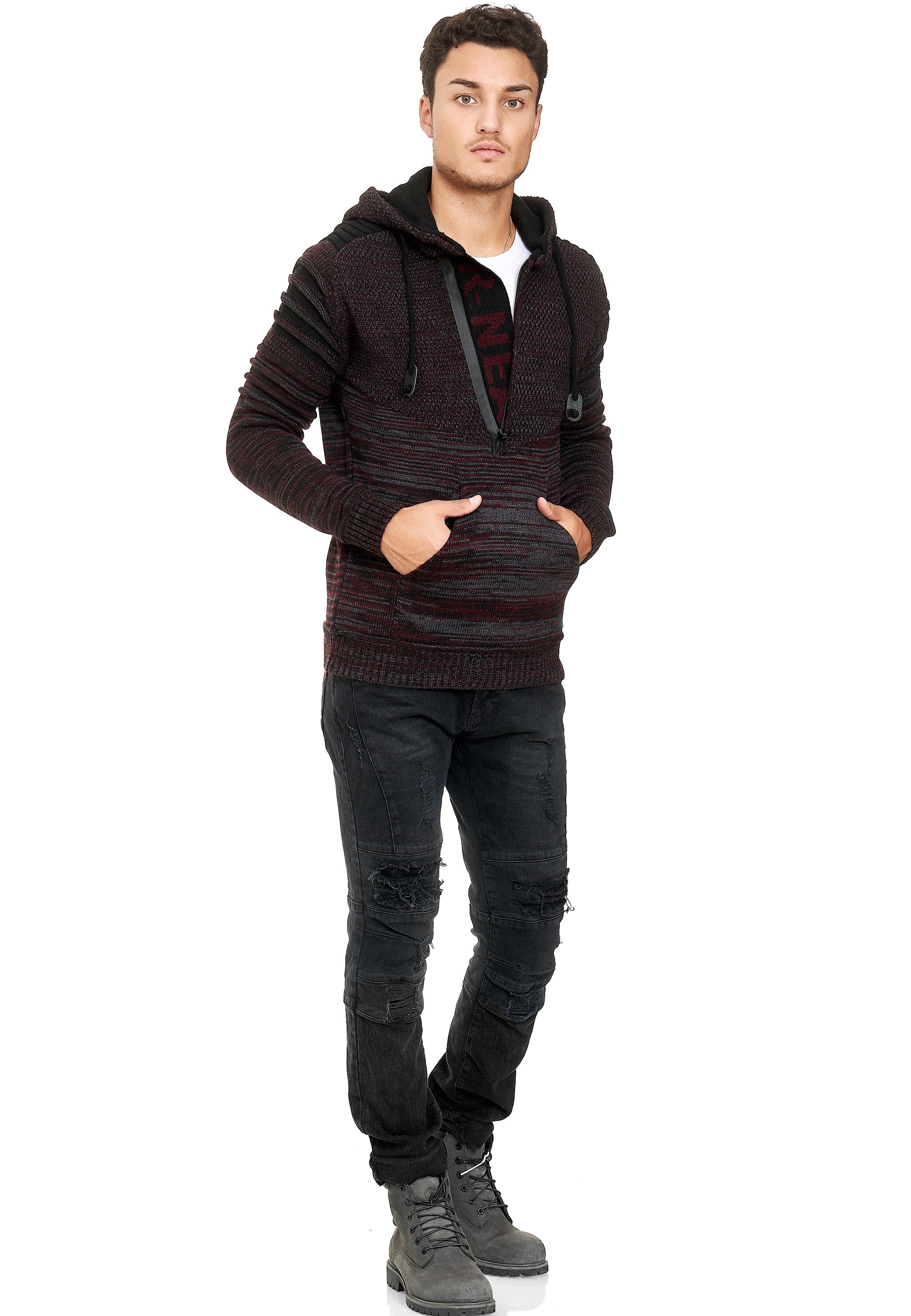 Rusty Neal Kapuzensweatshirt, in modernem Strickdesign
