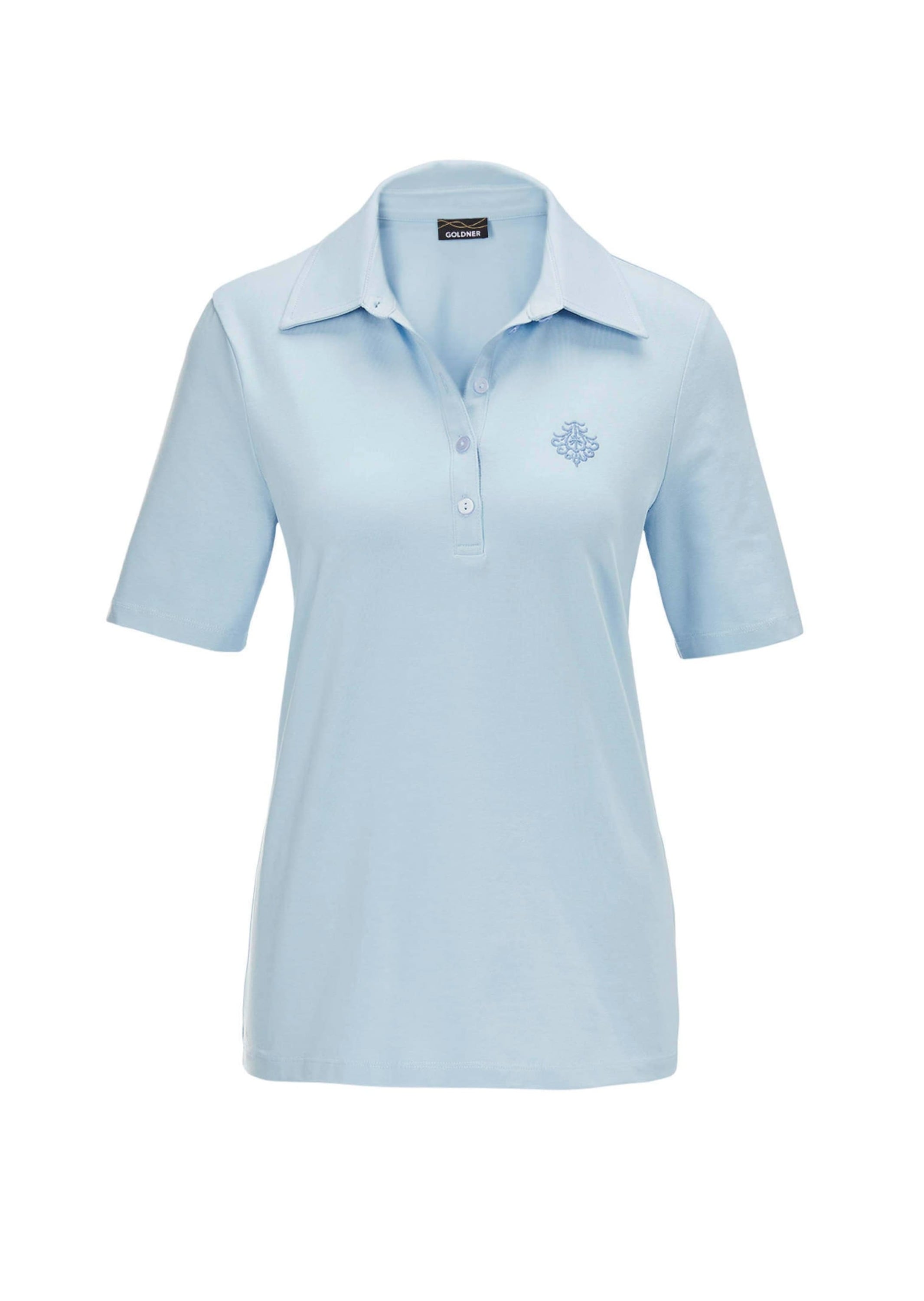 GOLDNER Poloshirt "Kurzgröße Baumwollshirt mit Polokragen" Tonige Knöpfe in Perlmuttoptik