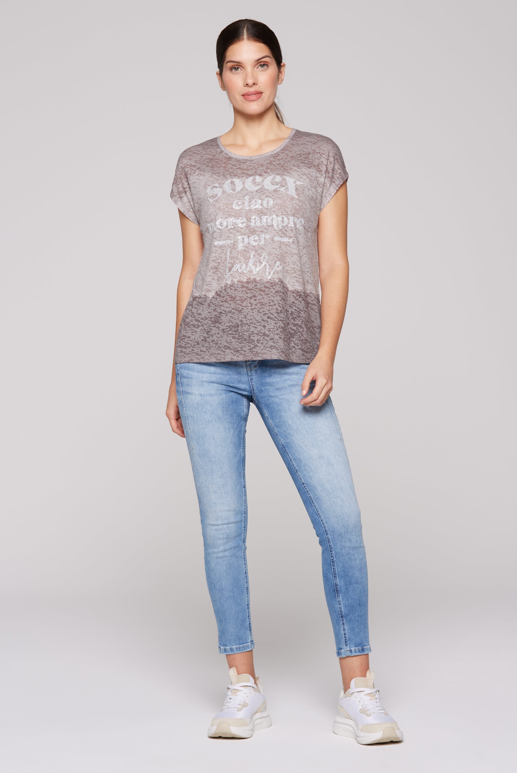 SOCCX Rundhalsshirt, mit Ausbrenner-Effekten