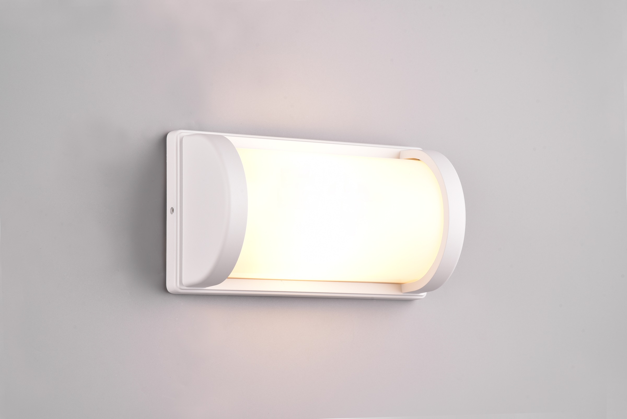 REALITY Leuchten Außen-Wandleuchte »PUELO, Outdoor Wandlampe Hauswand Fassade Garten, exkl 1x E27 max 10W«, 1 flammig, Leuchtmittel E27 | Leuchtmittel wechselbar, halbrunde Aussen Wandlampe aus Aluminium, IP44, Höhe 26cm Breite 14 cm