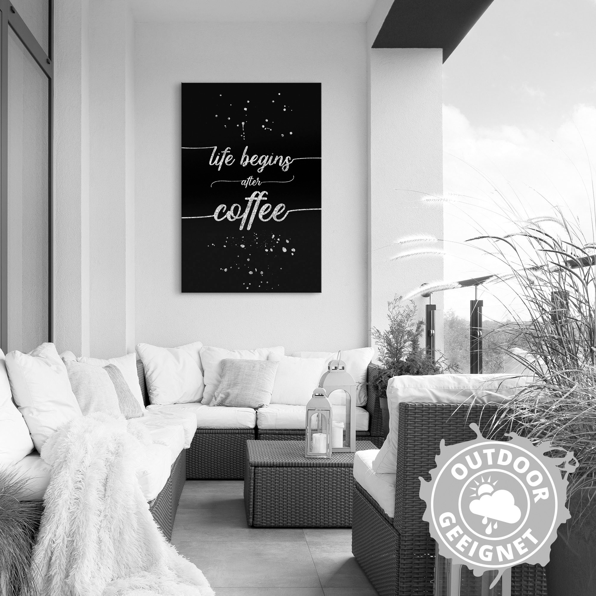 Artland Wandbild »Leben beginnt nach dem Kaffee«, Sprüche & Texte, (1 St.),  als Alubild, Leinwandbild, Wandaufkleber oder Poster in versch. Größen  bestellen | BAUR