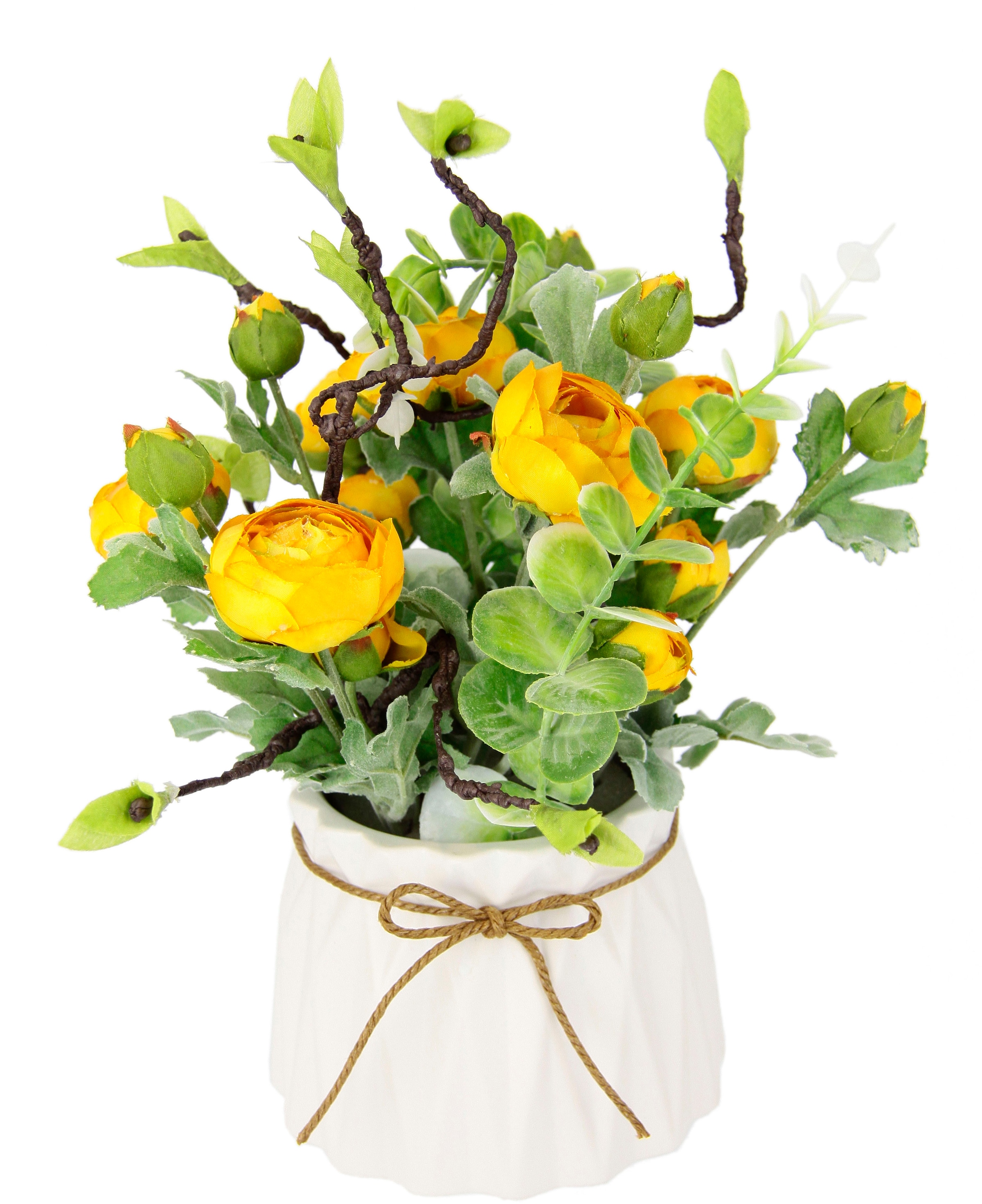 Kunstblume »Ranunkeln«, Im Topf aus Keramik Gesteck Arrangement Künstliche Frühlingsblume