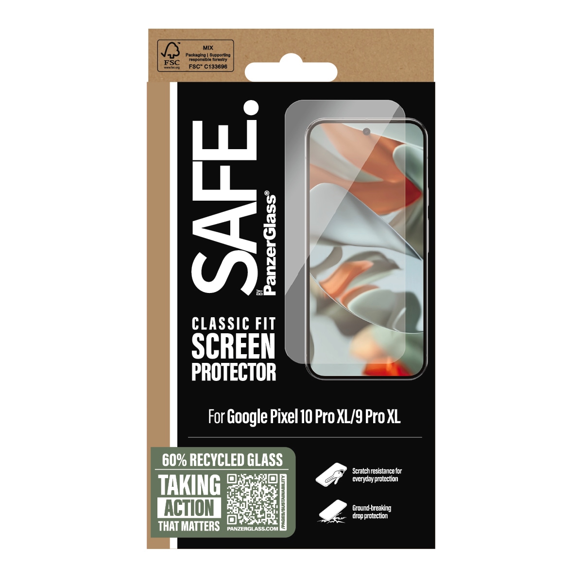 SAFE by PanzerGlass Displayschutzglas »Classic Fit Screen Protector«, für Google Pixel 9 Pro XL-Google Pixel 10 Pro XL, Displayschutzfolie, Schutzfolie, Bildschirmschutz, kratz- & stoßfest