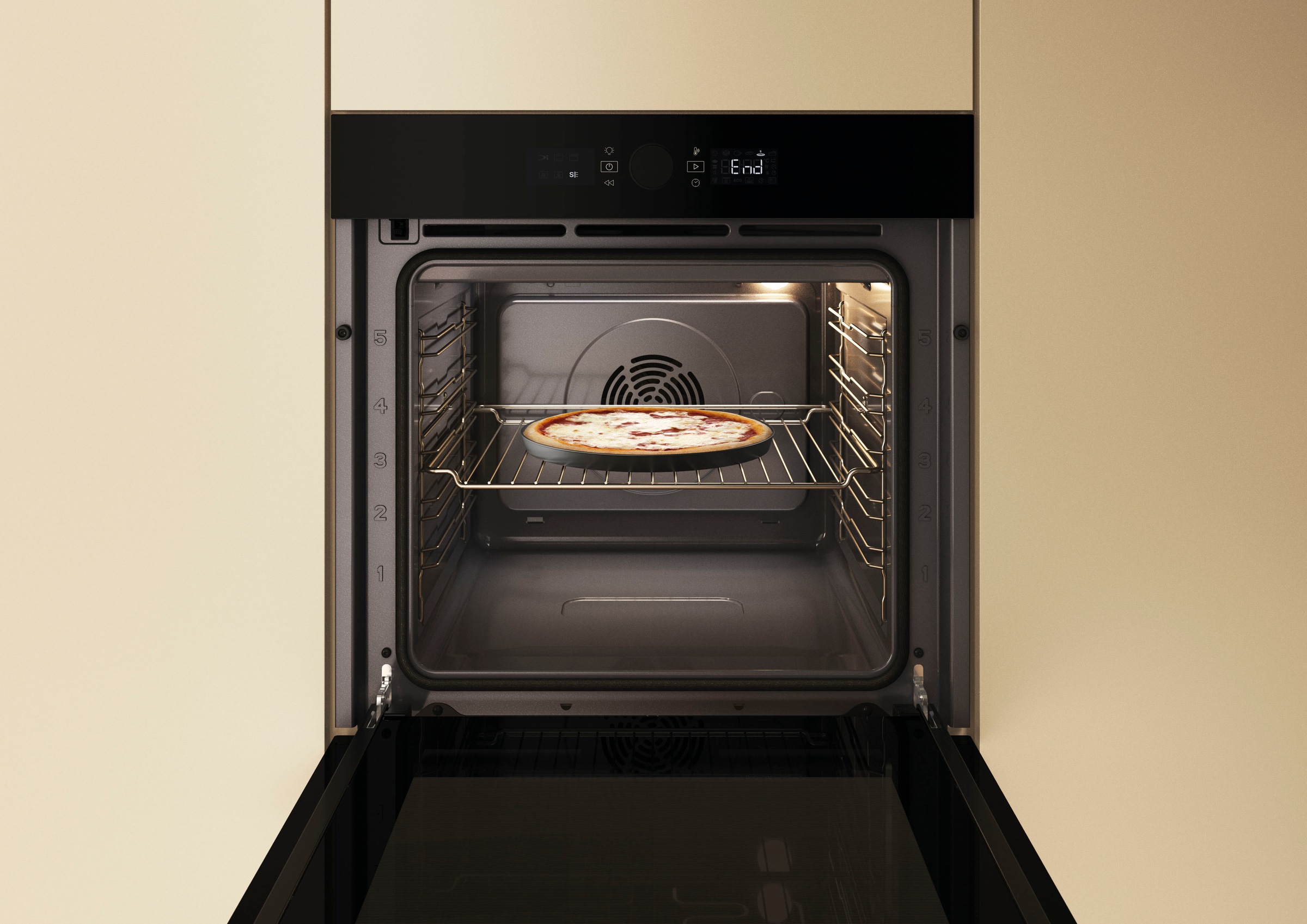 BAUKNECHT Pyrolyse Backofen  »BBI4S8PM1SK«, mit 1-fach-Teleskopauszug, Pyrolyse-Selbstreinigung, AirFry-Funktion, Pizzafunktion, 1-fach-Teleskopauszug, Gentle Steam
