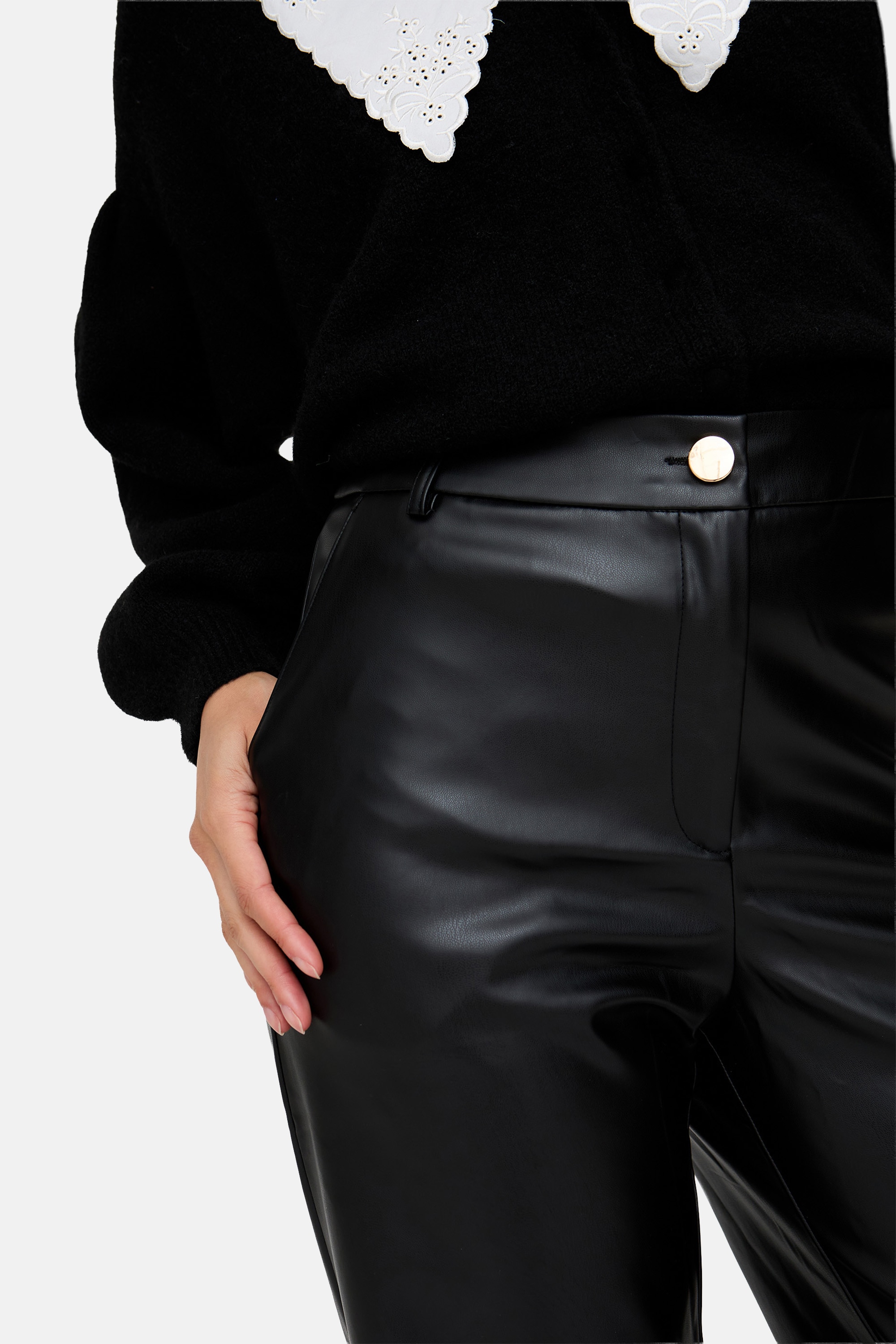 Lily and Lionel Jerseyhose »Gaia Wide Leg Leather Trouser. Damen«