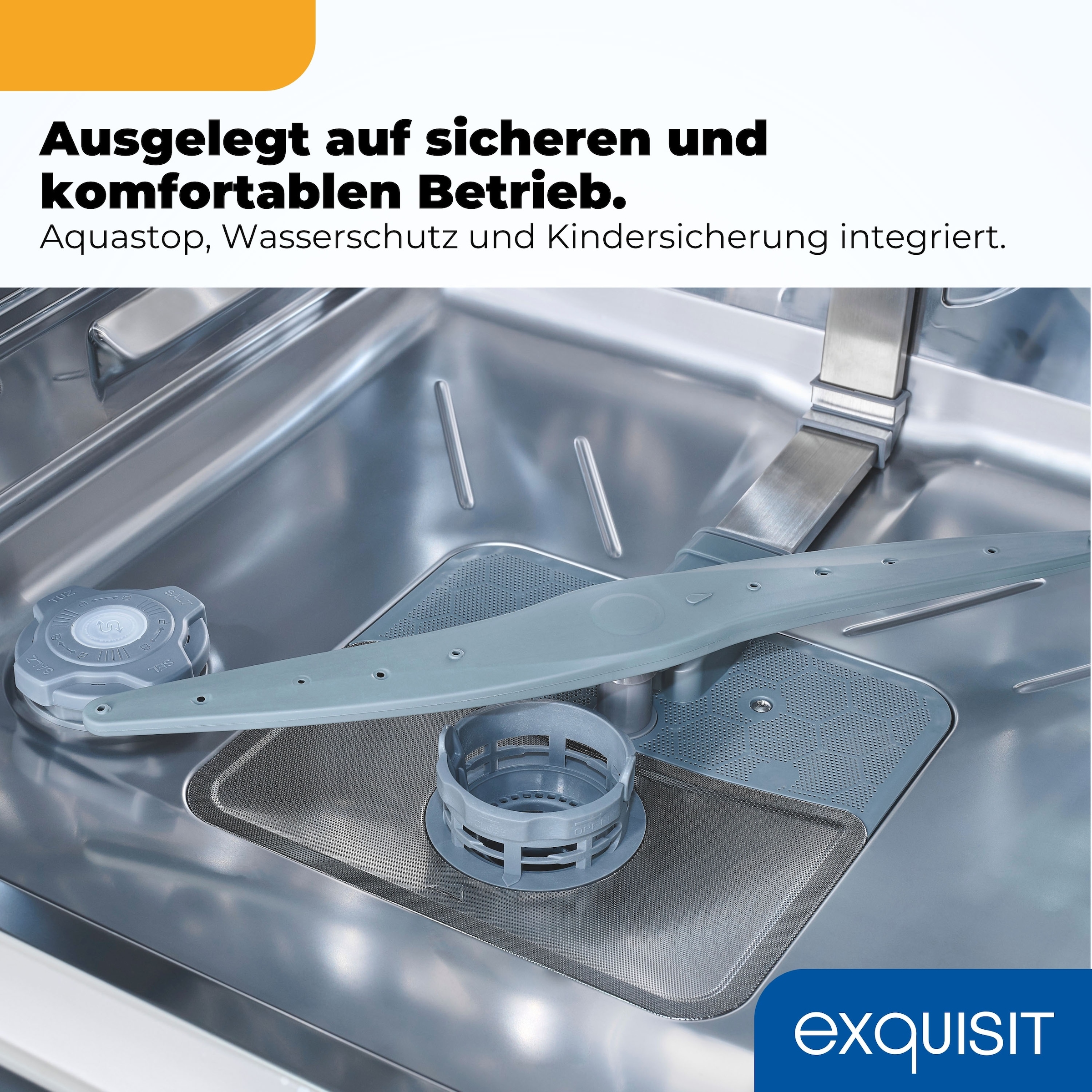 exquisit Standgeschirrspüler 9114 »GSP9114-451D schwarz« 11,9 l 14 tlg. Maßgedecke 14 Maßgedecke & flüsterleise 49 dB – stark und angenehm ruhig