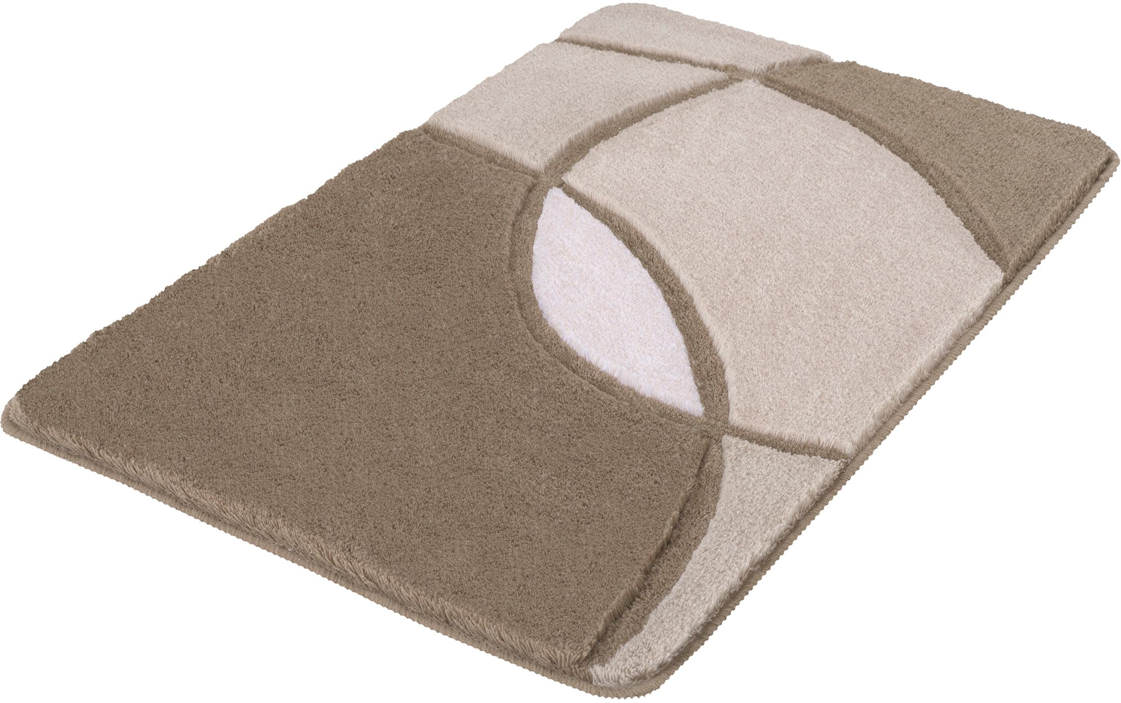 Kleine Wolke Badematte "Kent, Badvorleger, Badezimmer Teppich" Höhe 20 mm rutschhemmend beschichtet fußbodenheizungsgeeignet Badteppich, modernes Design, Hoch-Tief Effekt