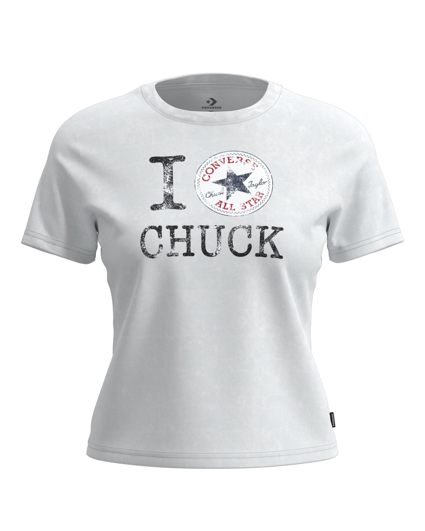 Converse T-Shirt "I LOVE CHUCK TEE" mit Rundhalsausschnitt, aus Baumwolle, normale Länge