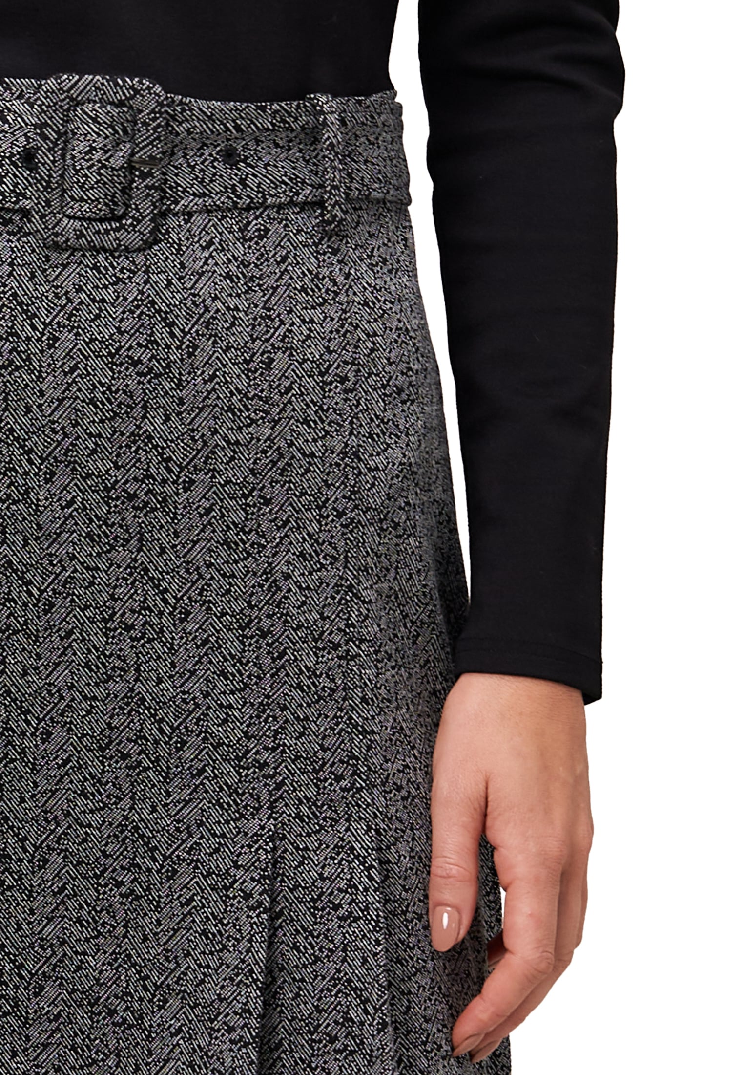 Zero Minikleid »zero Damen Minikleid 2 in 1 Optik Fischgrätenmuster«, Gürtel
