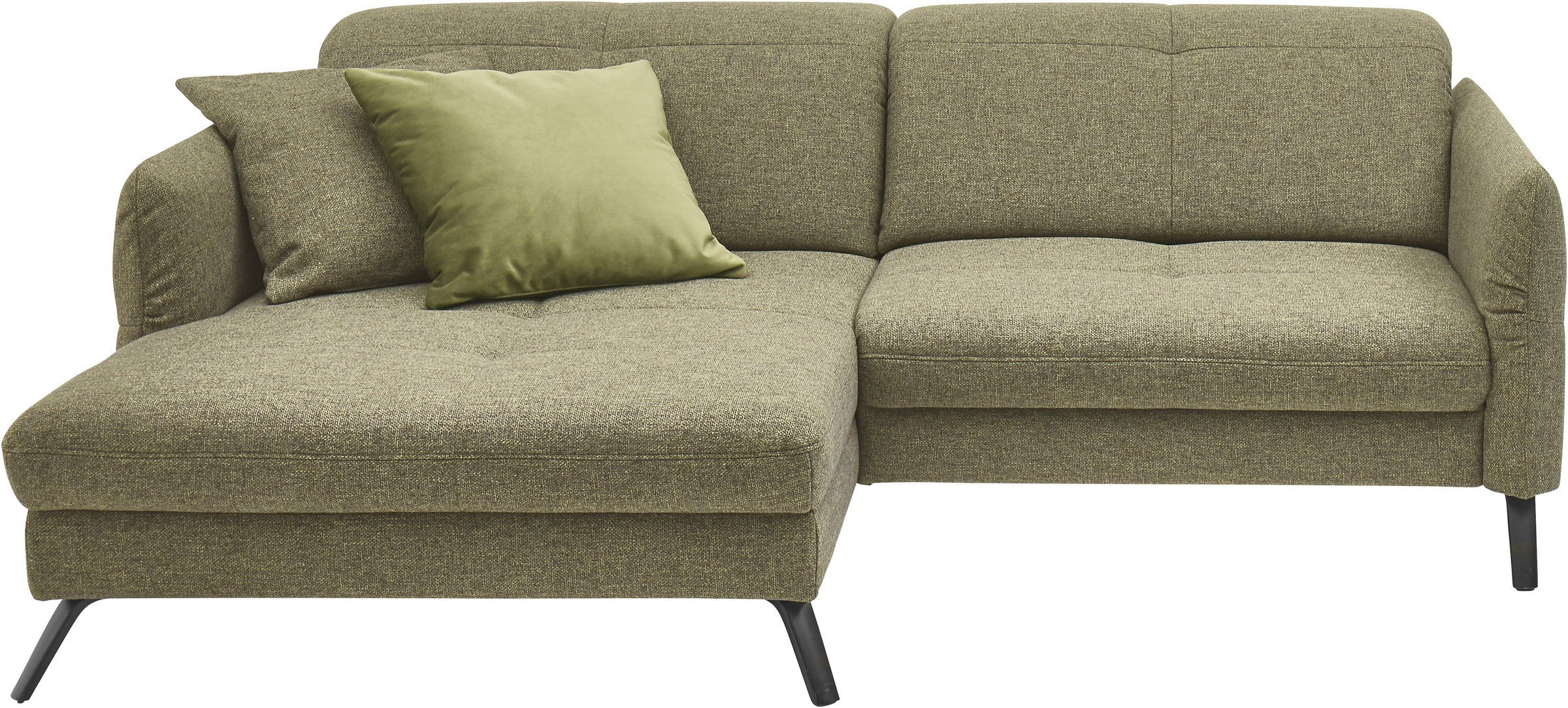 set one by Musterring Ecksofa »SO 4400 V«, wahlweise mit motorischer Bettfunktion & Kopfverstellung, Fuß schwarz