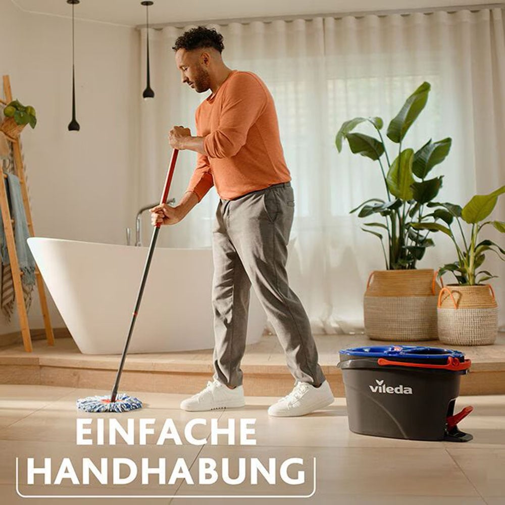 Vileda Bodenwischer-Set »Vileda H2PrO Spin Mop System«, (Set, 3 St.), Sauberes Wasser bei jedem Ausspülen