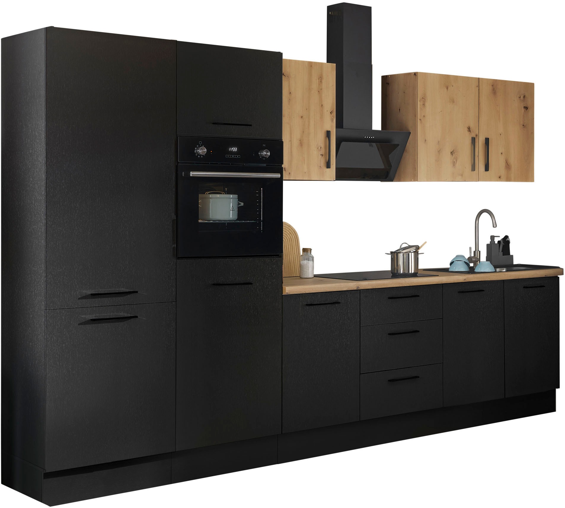 BASIC by Balculina Küchenzeile »Turin«, Breite 330 cm, wahlweise mit E-Geräten
