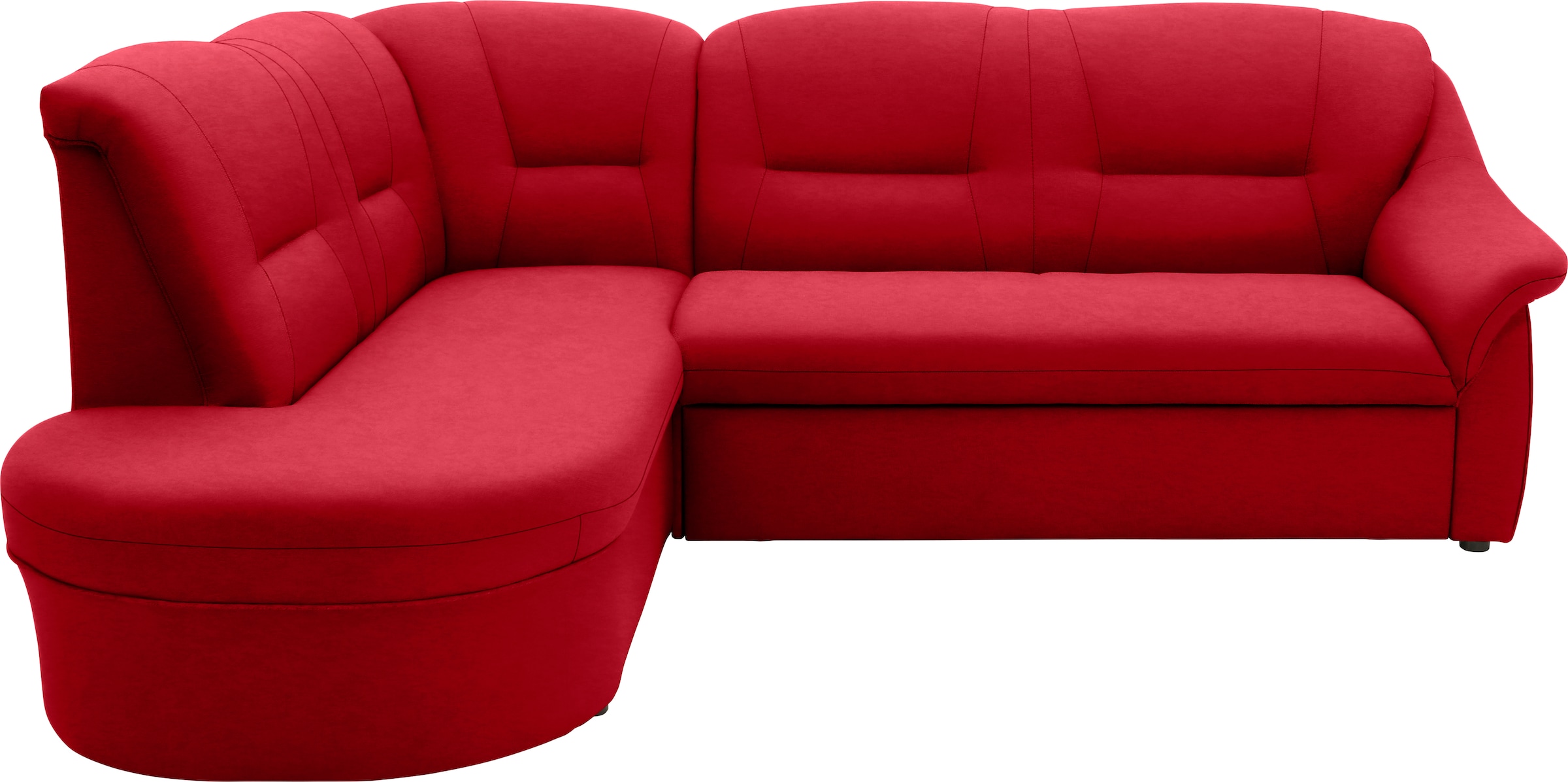 DOMO collection Ecksofa »Faenza für kleine Räume, Stellmaße 232,176cm, komfortabel, L-Form«, mit Ottomane, zeitlos, elegante Armlehnen, wahlweise mit Bettfunktion