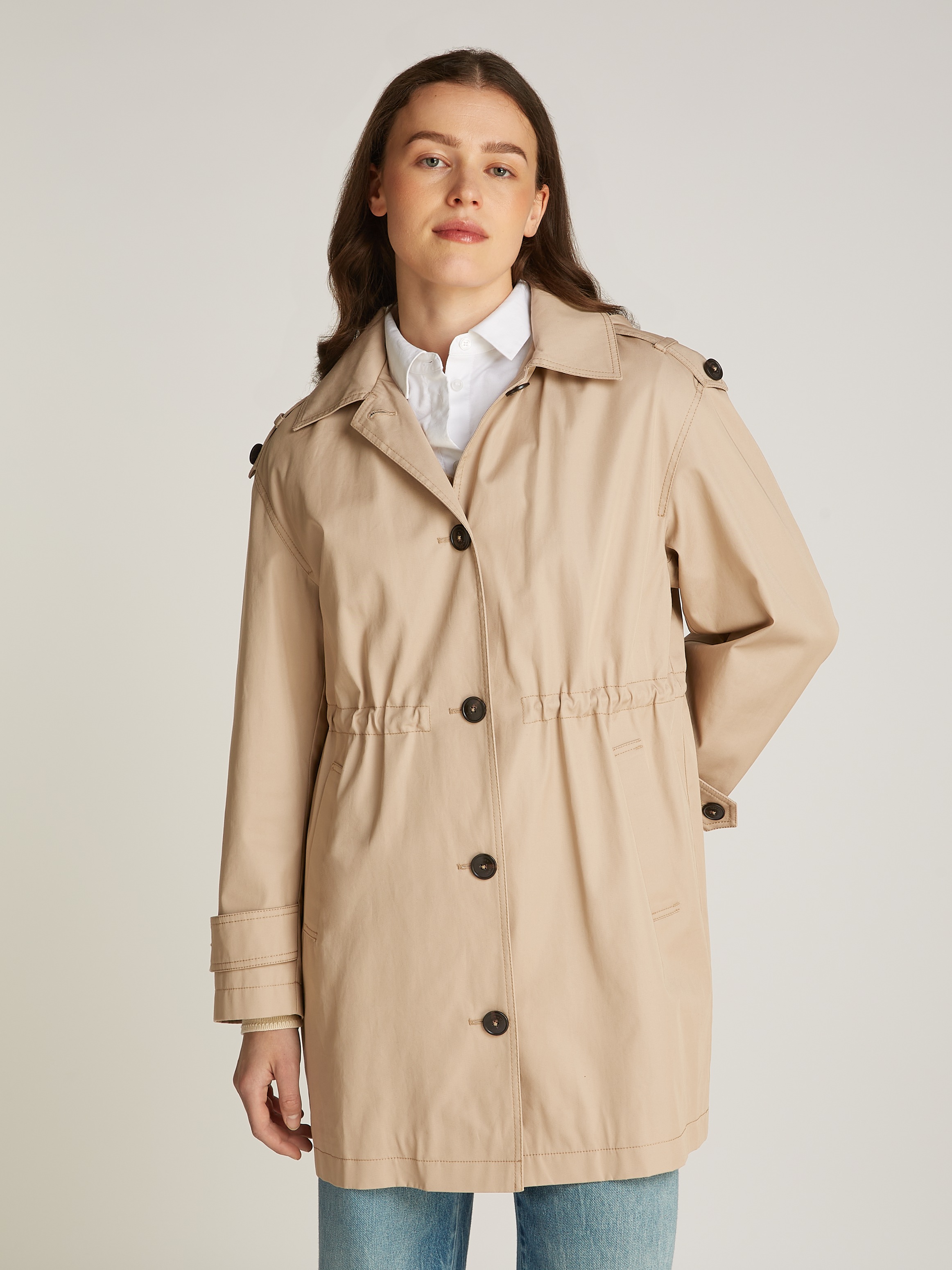 Tommy Hilfiger Parka "ESS COTTON HOOD PARKA", mit Kapuze, im Trench Coat Lo günstig online kaufen