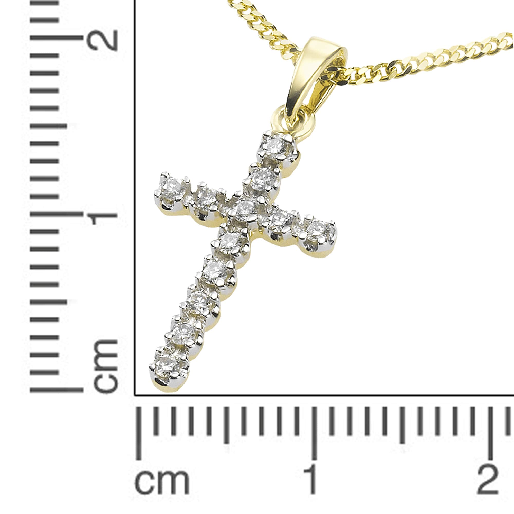 Diamonds by Ellen K. Kette mit Anhänger »Gold 585 Kreuz mit 12x Diamant zus. 0,12ct.«