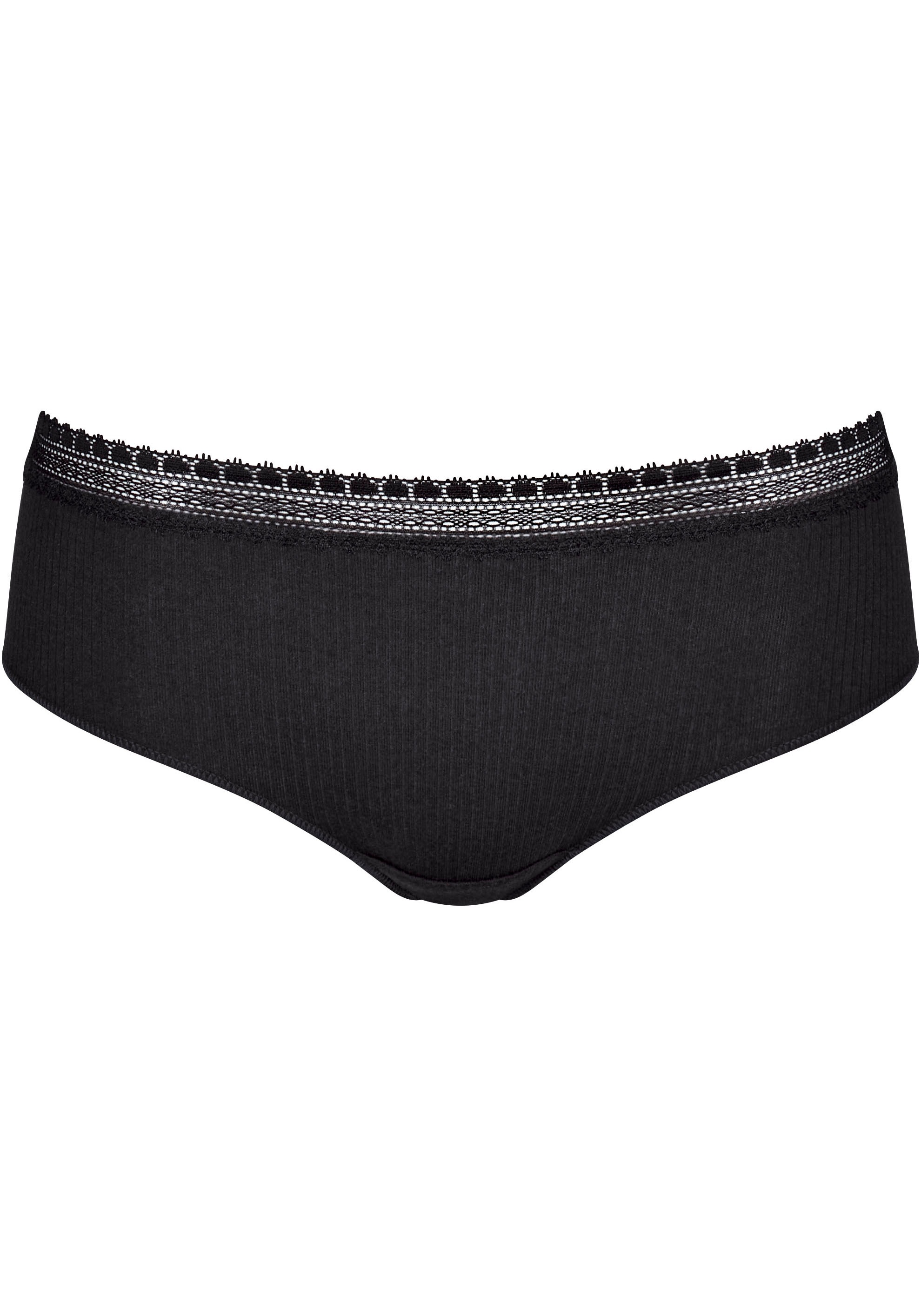 sloggi Slip »GO Ribbed R Hipster C2P«, (2er Pack), weiche Rippware mit Spitzenbesatz