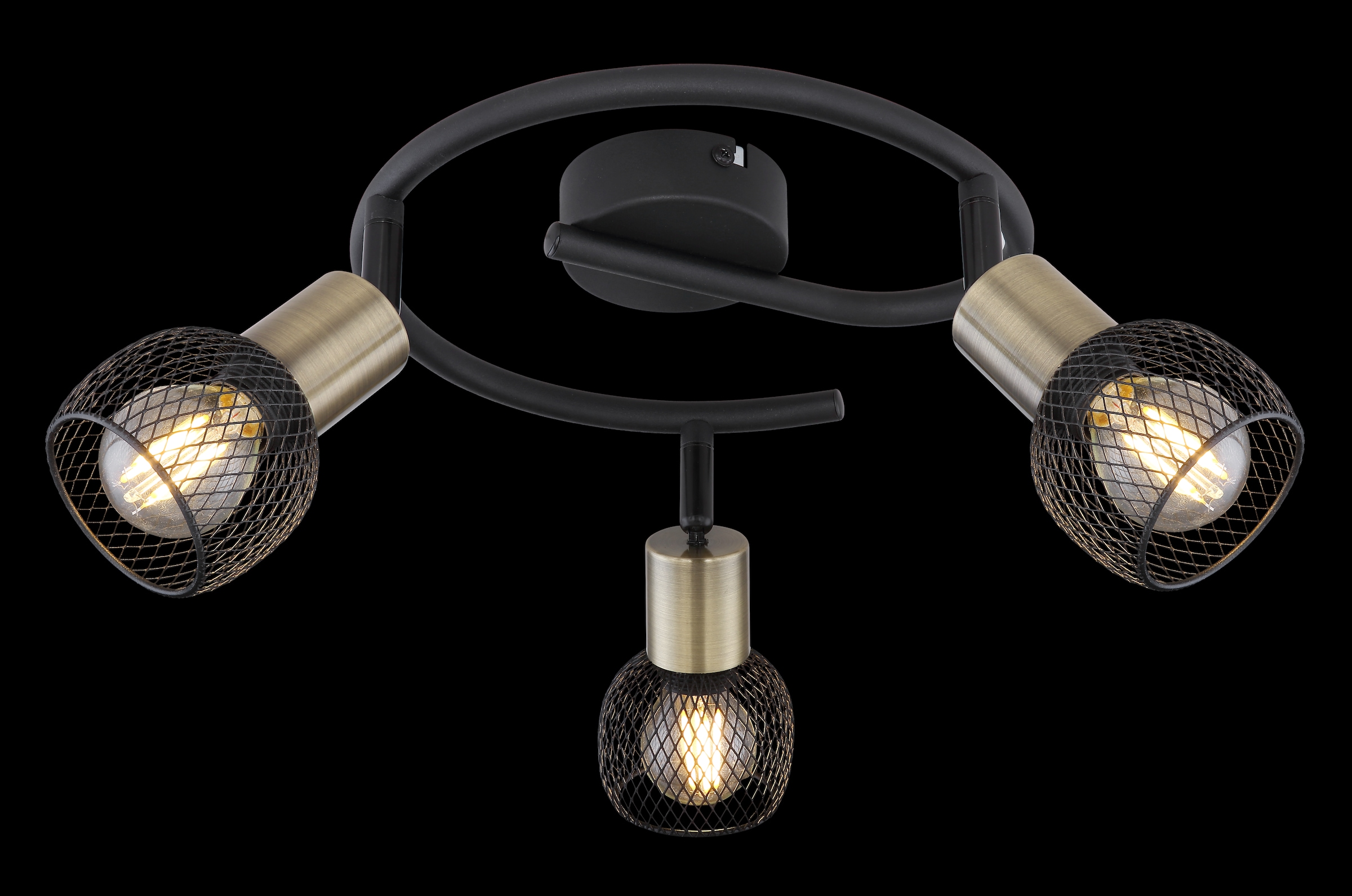 GLOBO LIGHTING Deckenstrahler »FIASTRA«, Leuchtmittel E14 | ohne Leuchtmittel, Deckenspot/schwarz/Schirme aus Metallgeflecht/Flur