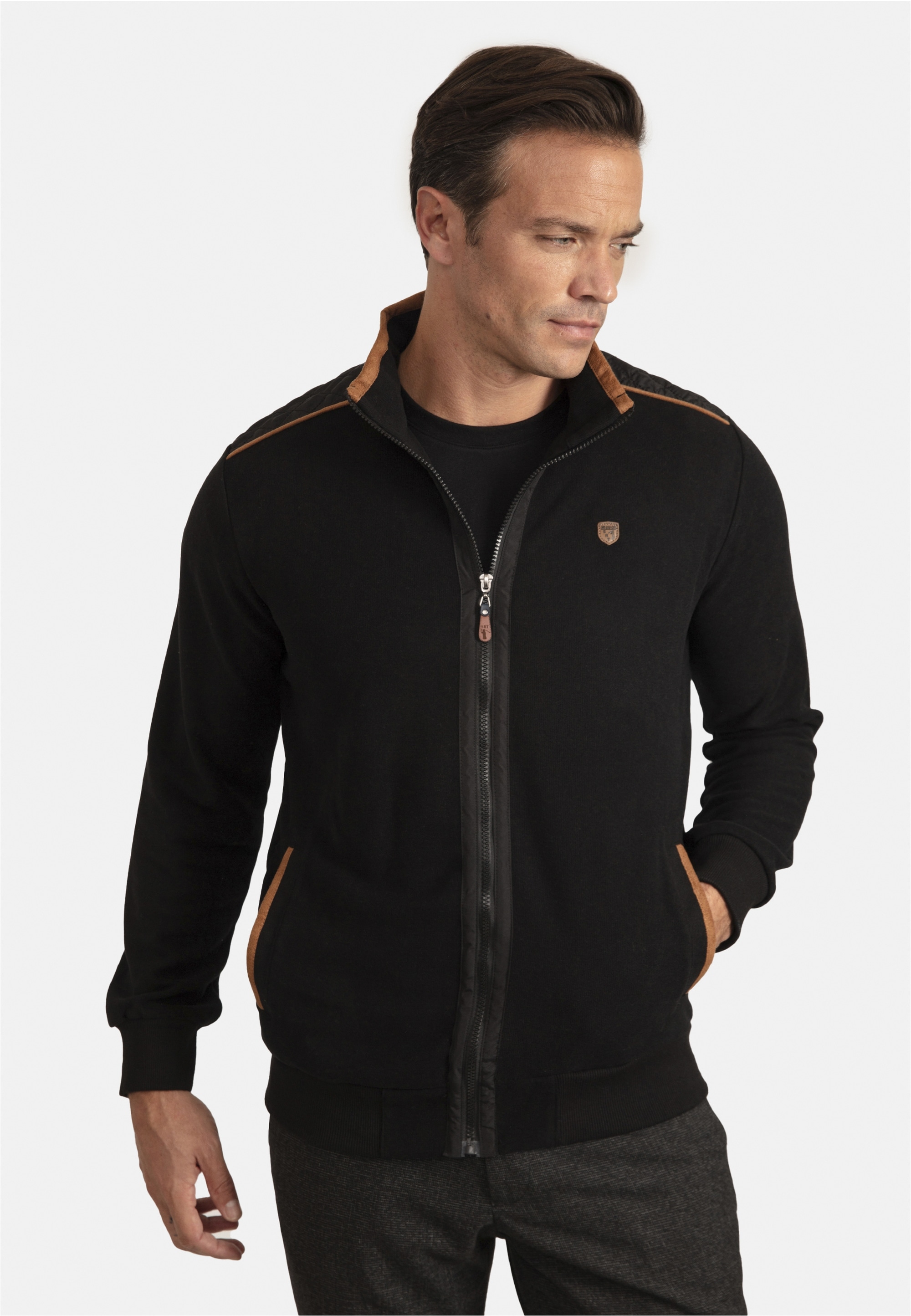 SIR RAYMOND TAILOR Sweatjacke »Specter«, mit Stehkragen
