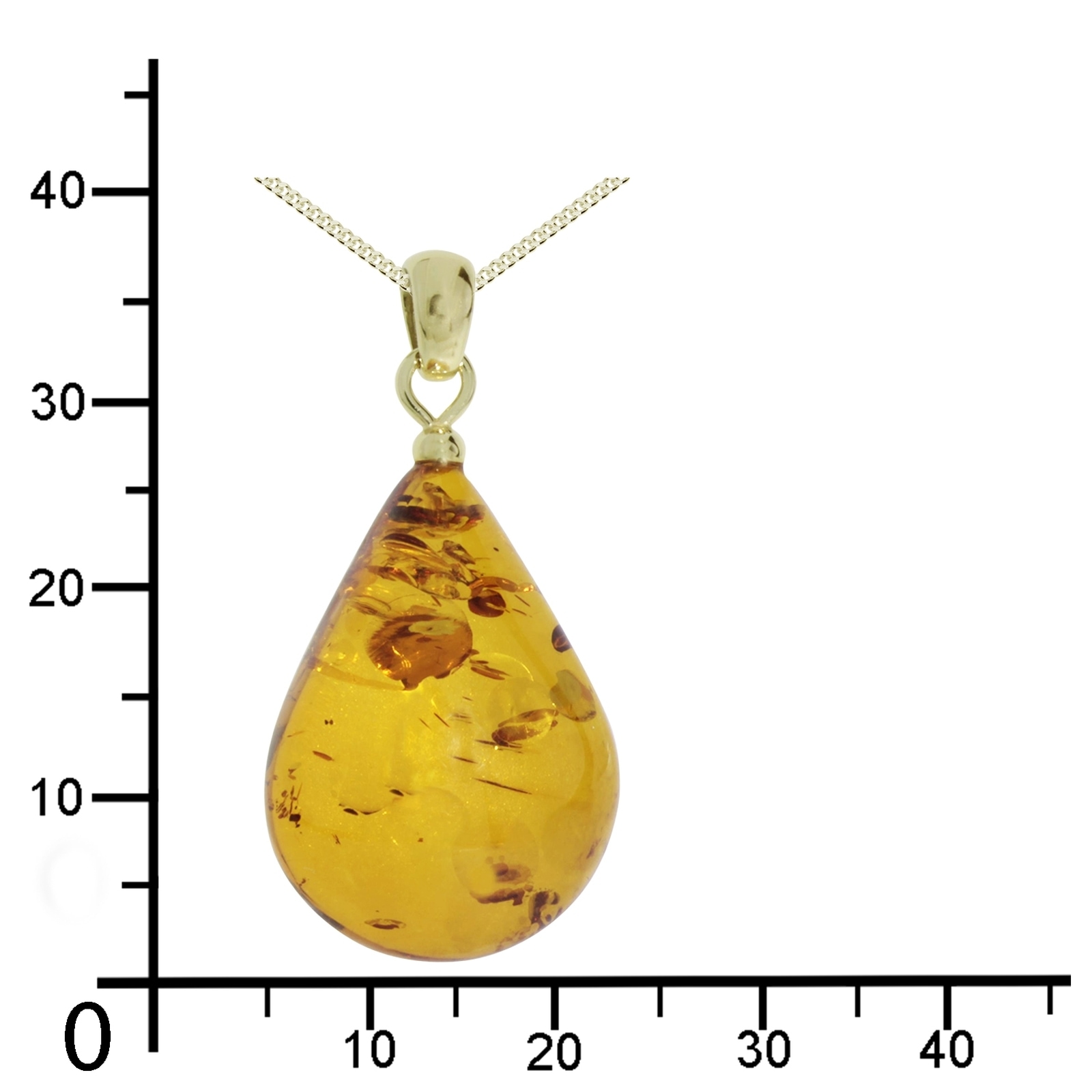 OSTSEE-SCHMUCK Kette und Anhänger Set »- Tropfen ca. 26 mm lang - Gold 333/000 - Bernstein«