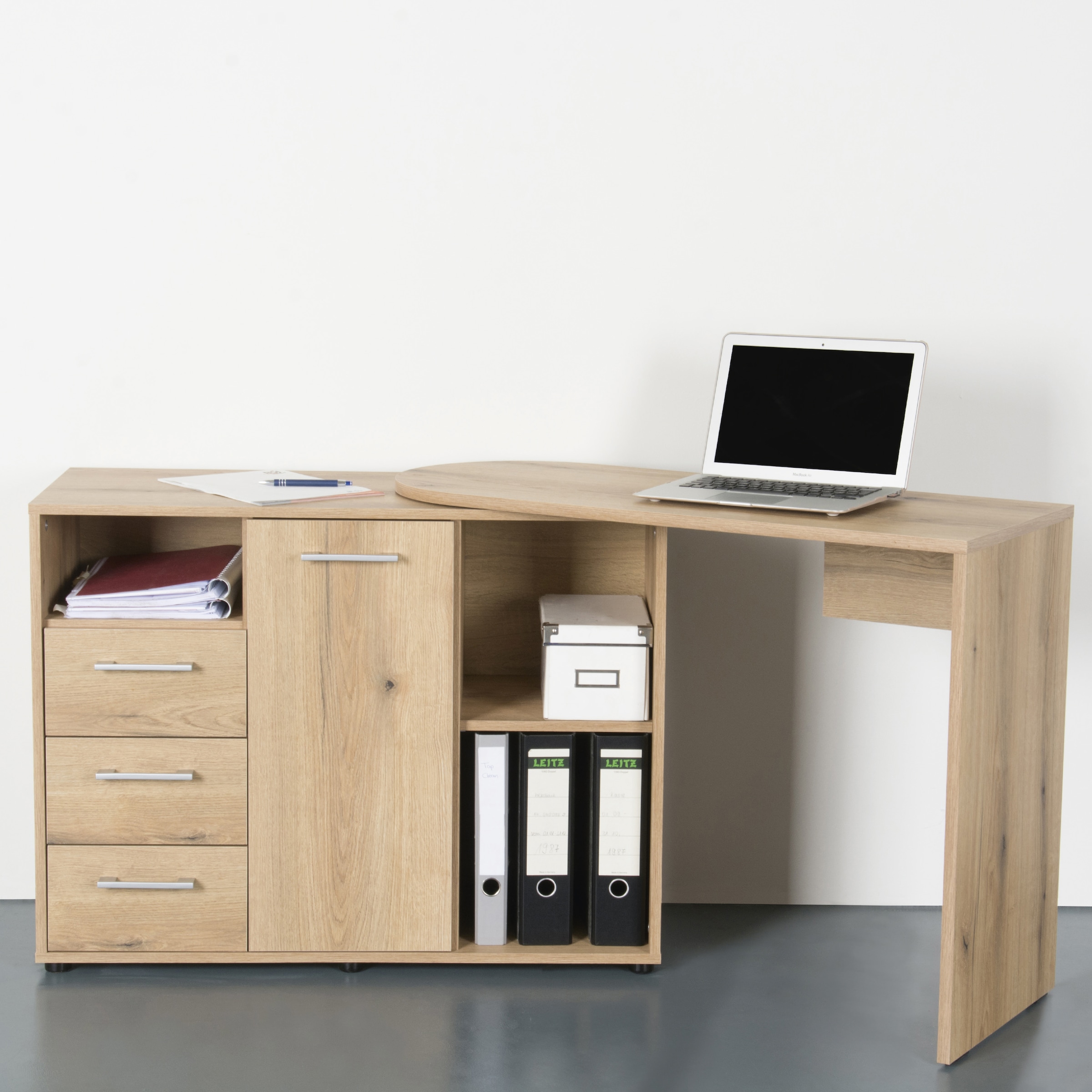 VOGL Möbelfabrik Schreibtisch, schwenkbare Tischplatte, platzsparend, Made in Germany