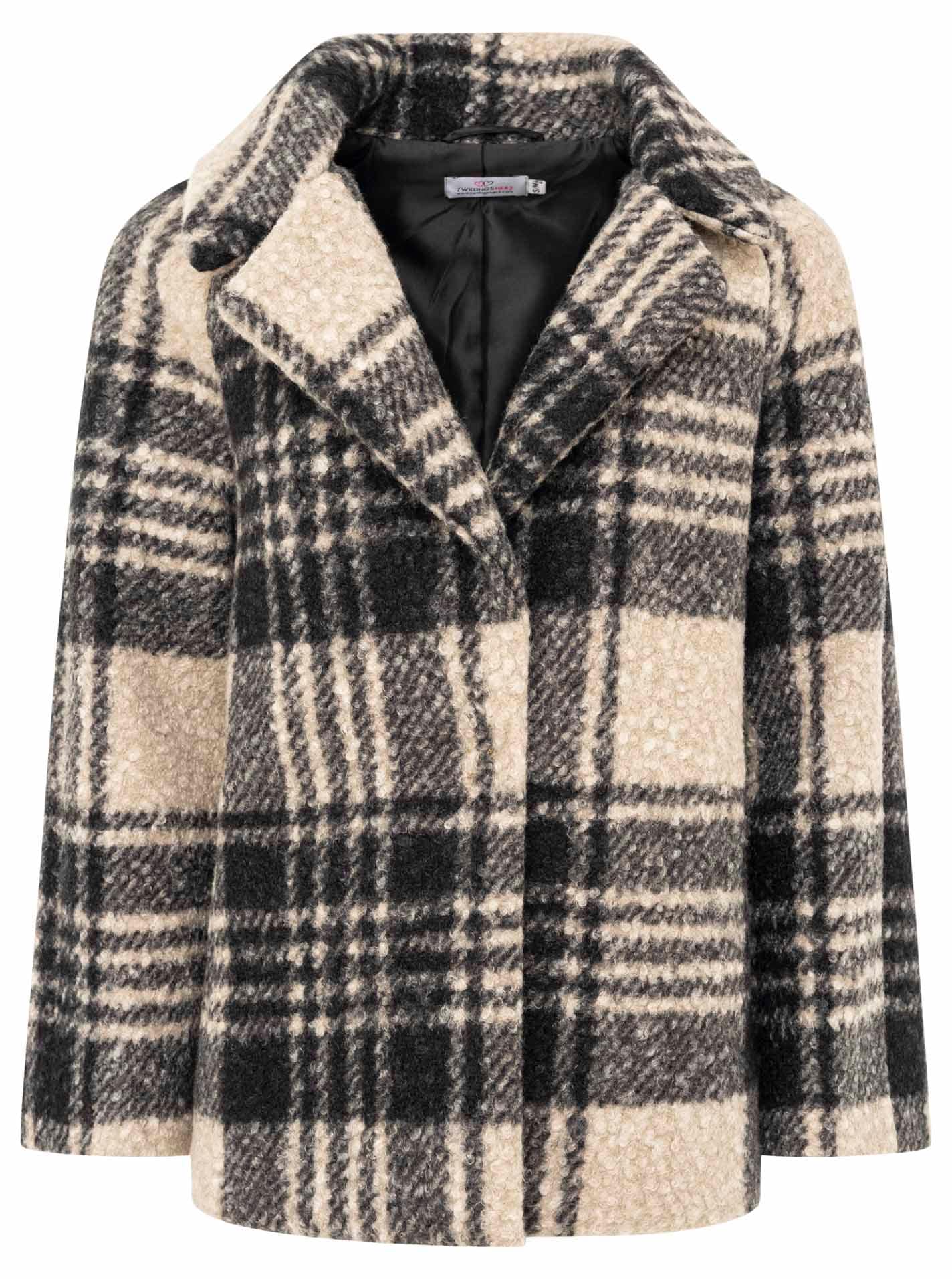 Zwillingsherz Winterjacke »"Karo"«, Reverskragen, Karo-Muster, wärmend