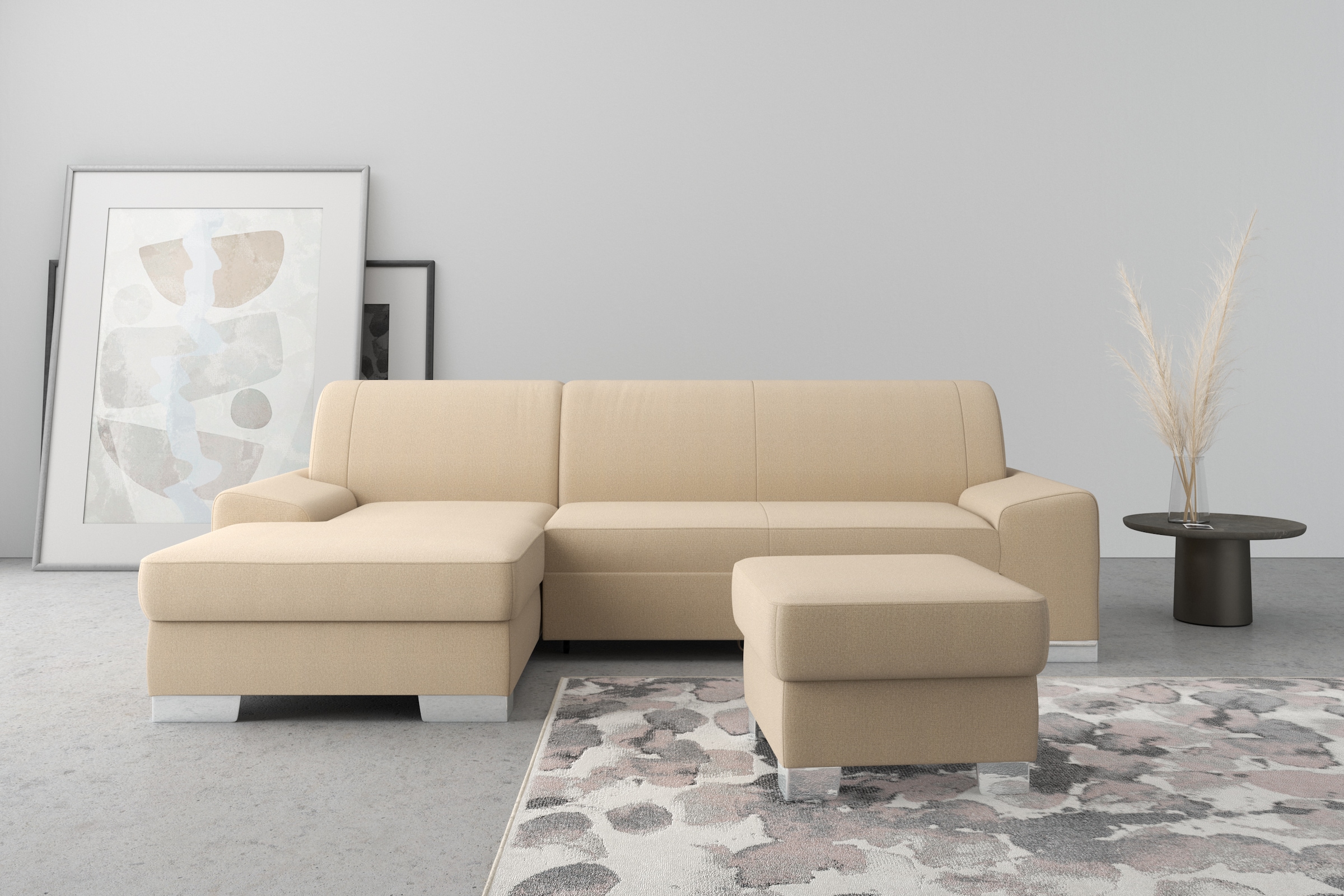 DOMO collection Ecksofa "Anzio L-Form", wahlweise mit Bettfunktion und Fede günstig online kaufen