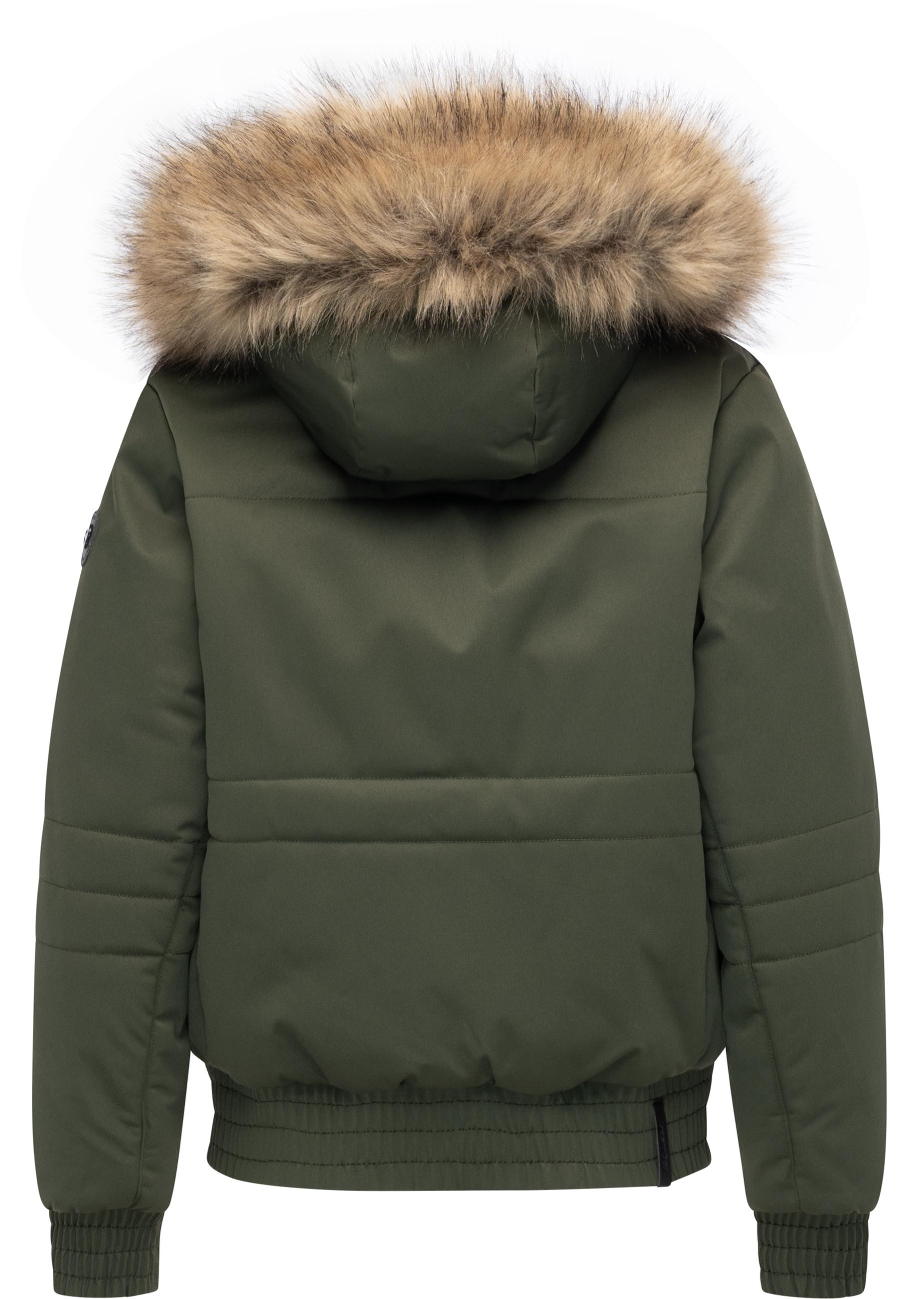 Thumbnail - Ragwear Winterjacke "Deluxia YOUMODO" mit Kapuze modische Damen Bomberjacke mit Kunstfell