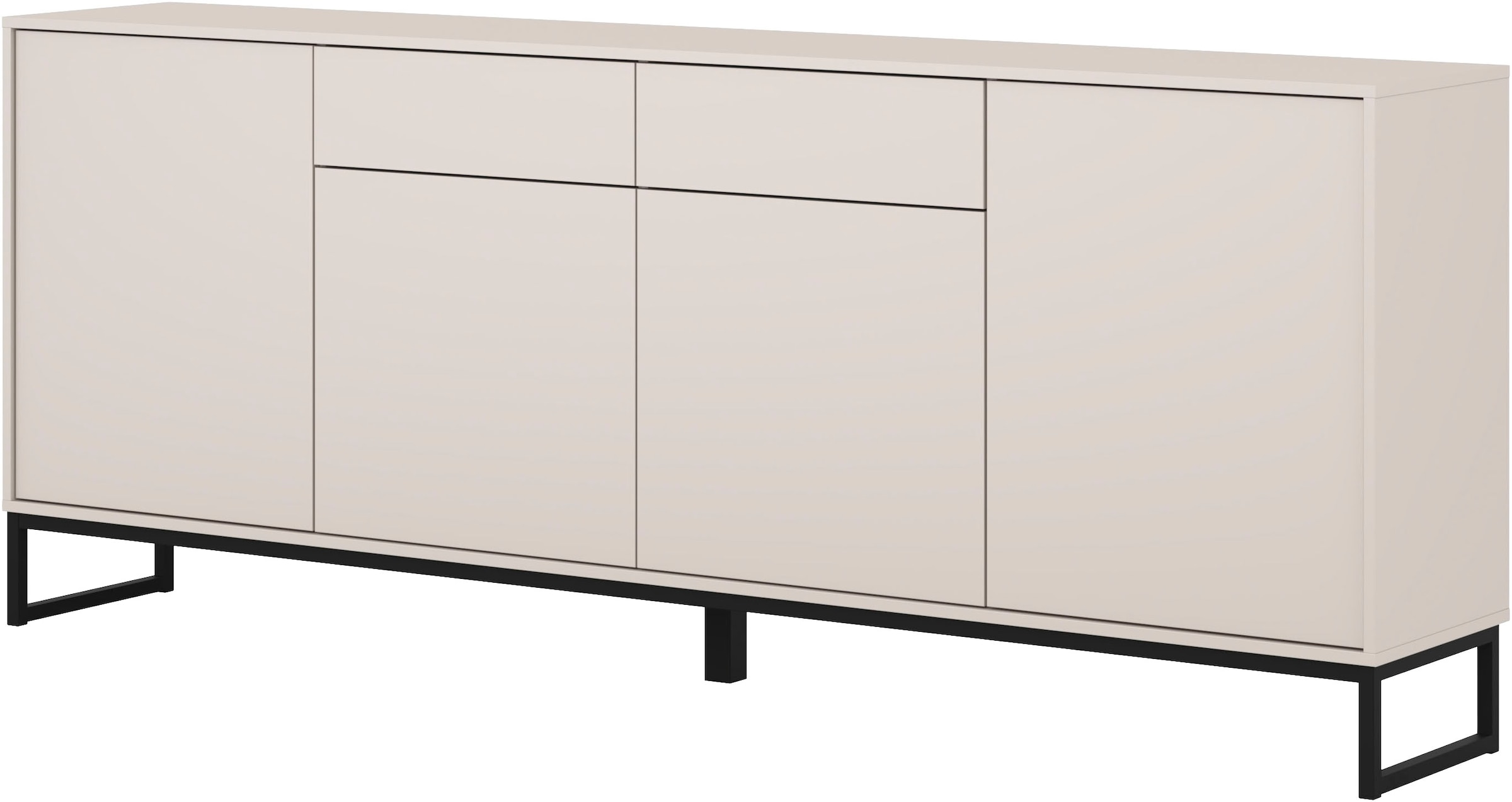OTTO home Sideboard »Olbia, Breite 208,5 cm, grifflose Kommode 4 Türen/2 Schubkästen.« Schubladenkommode mit viel Stauraum, Einlegeböden verstellbar