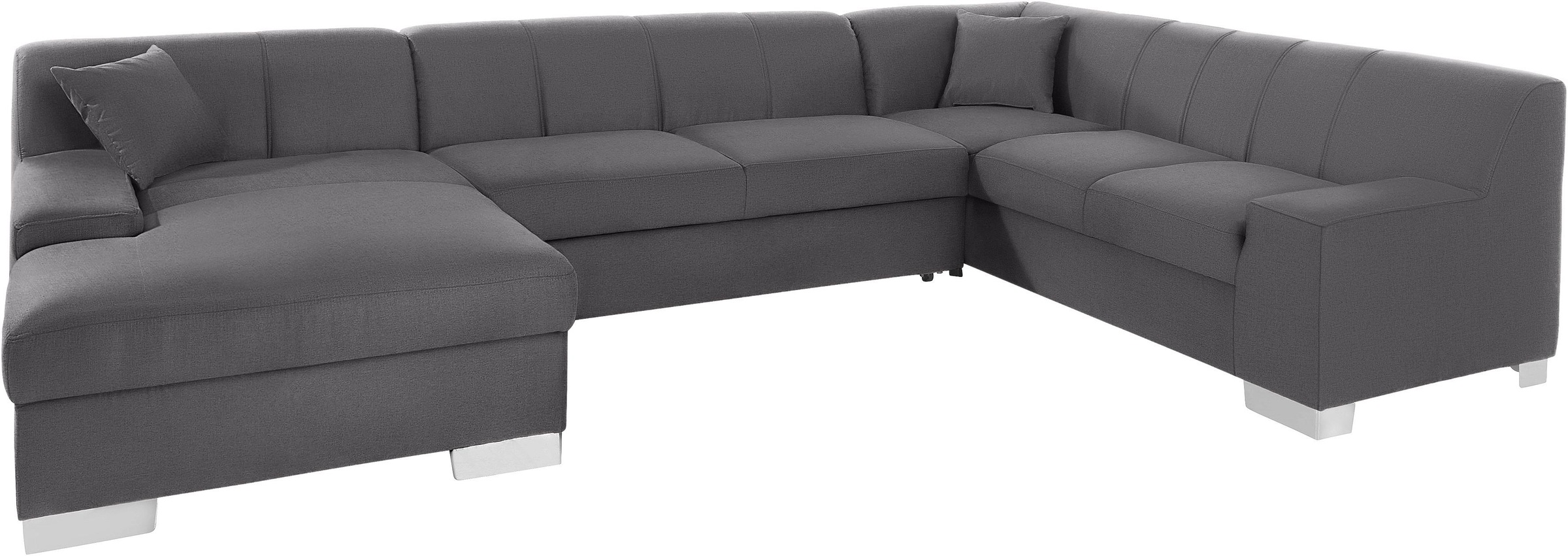 Thumbnail - DOMO collection Wohnlandschaft "Bero, elegant und zeitlos, flache Armlehnen, Breite 328cm, U-Form" fester Sitzkomfort, w...