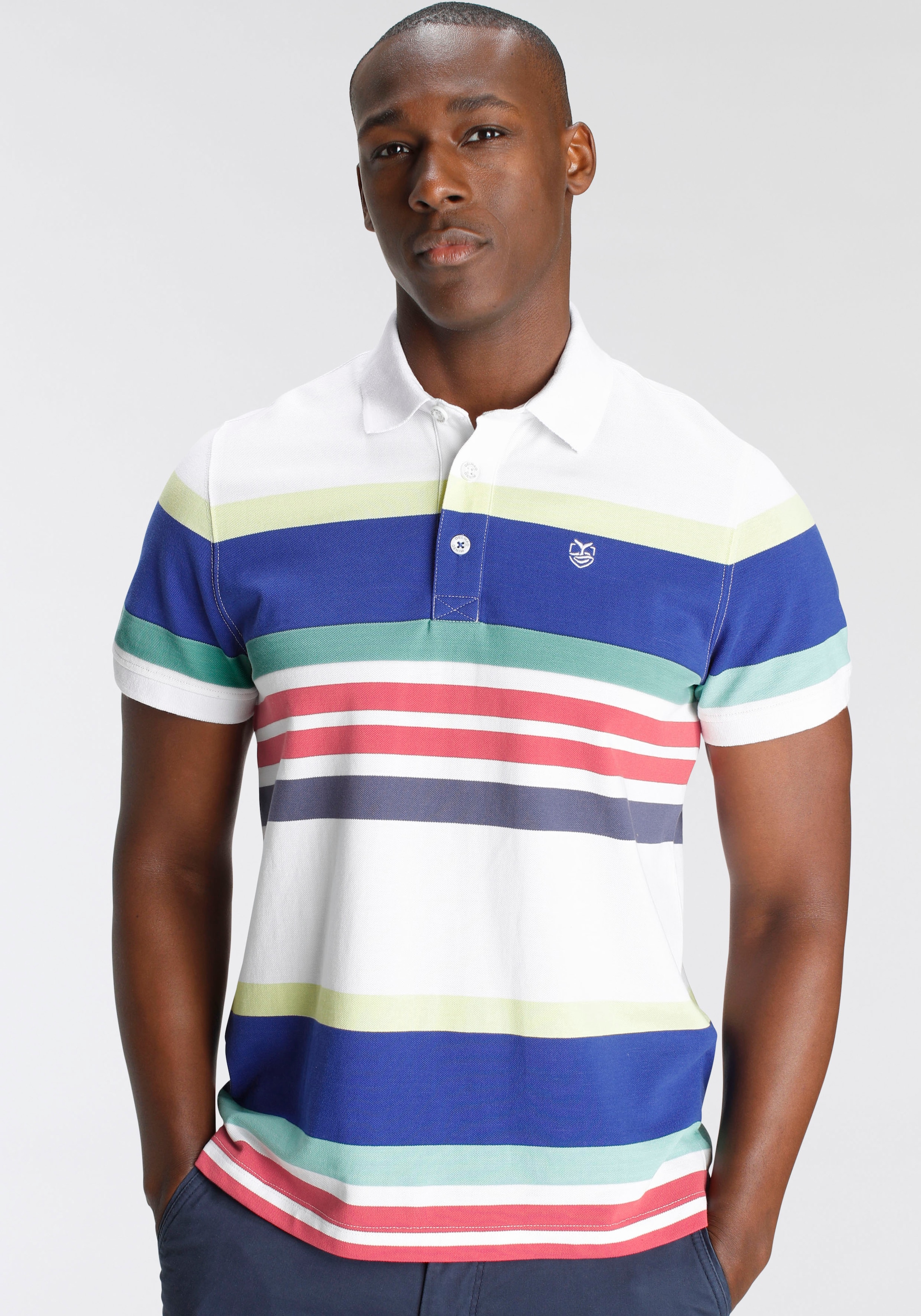 DELMAO Poloshirt, Kurzarm, mit Polokragen, aus Piqué-Stoff, aus 100% Baumwo günstig online kaufen