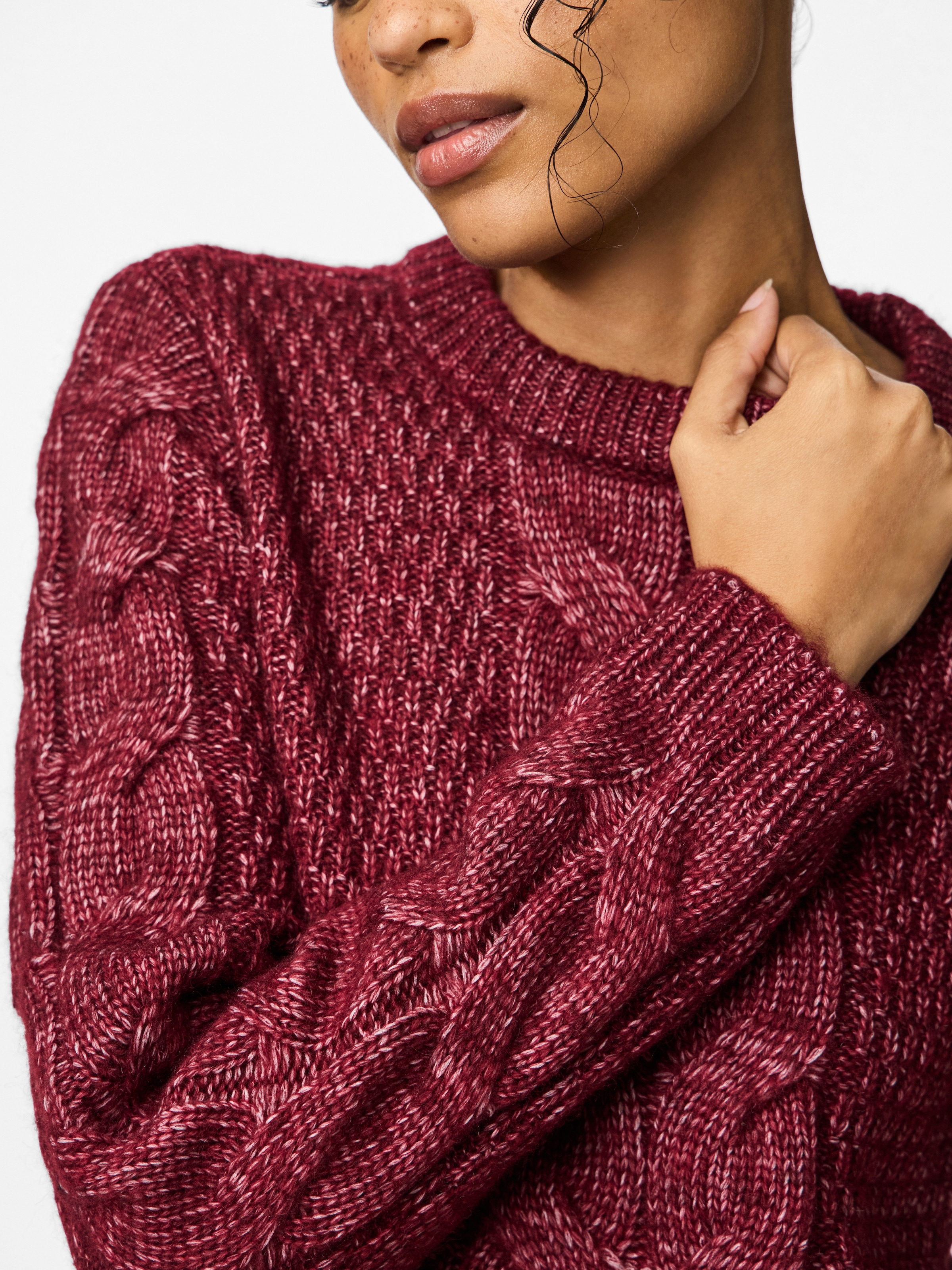 pieces Strickpullover »PCNINA LS O-NECK KNIT NOOS BC«