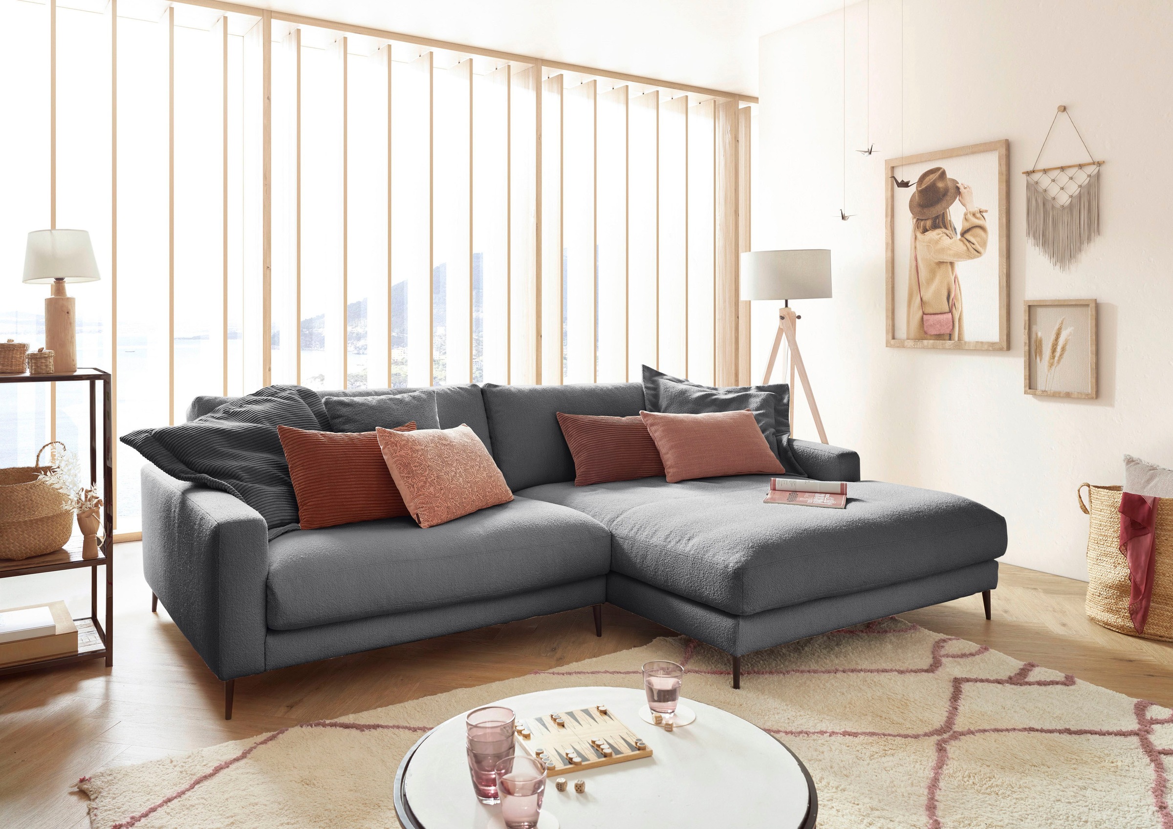 Home affaire Ecksofa "Downtown, B/T/H: 272/190/84 cm L-Form" weicher Sitzko günstig online kaufen