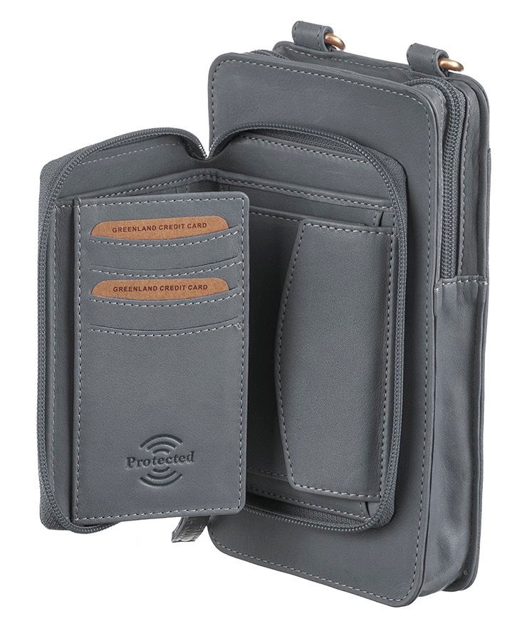 Thumbnail - GreenLand Nature Handytasche "NATURE Soft", mit aufgesetzter Börse und RFID-Schutz