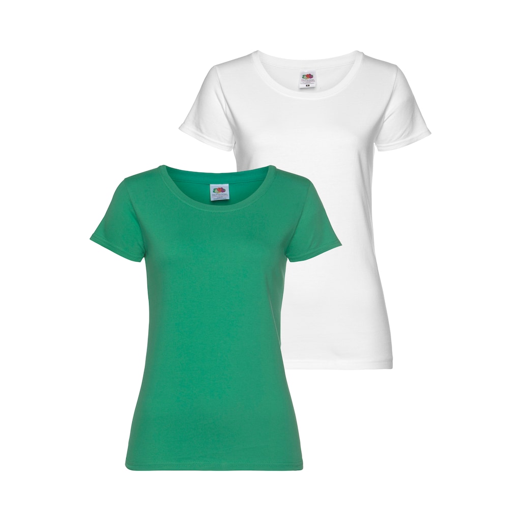 Fruit of the Loom Rundhalsshirt »Lady Fit Premium«, (Packung, 2 tlg., 2er-Pack)