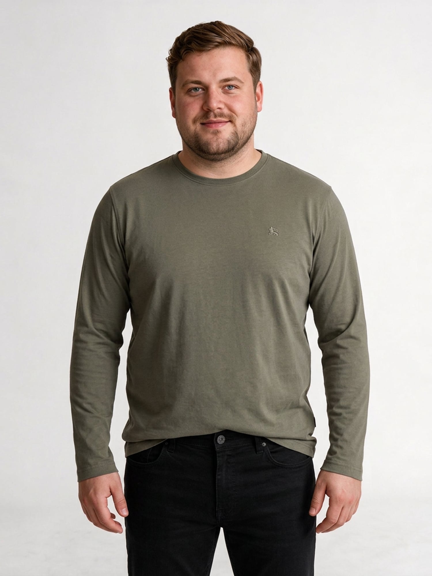 LERROS Sweatshirt "Sweatshirt mit O-Neck aus Baumwolle in großen Größen"